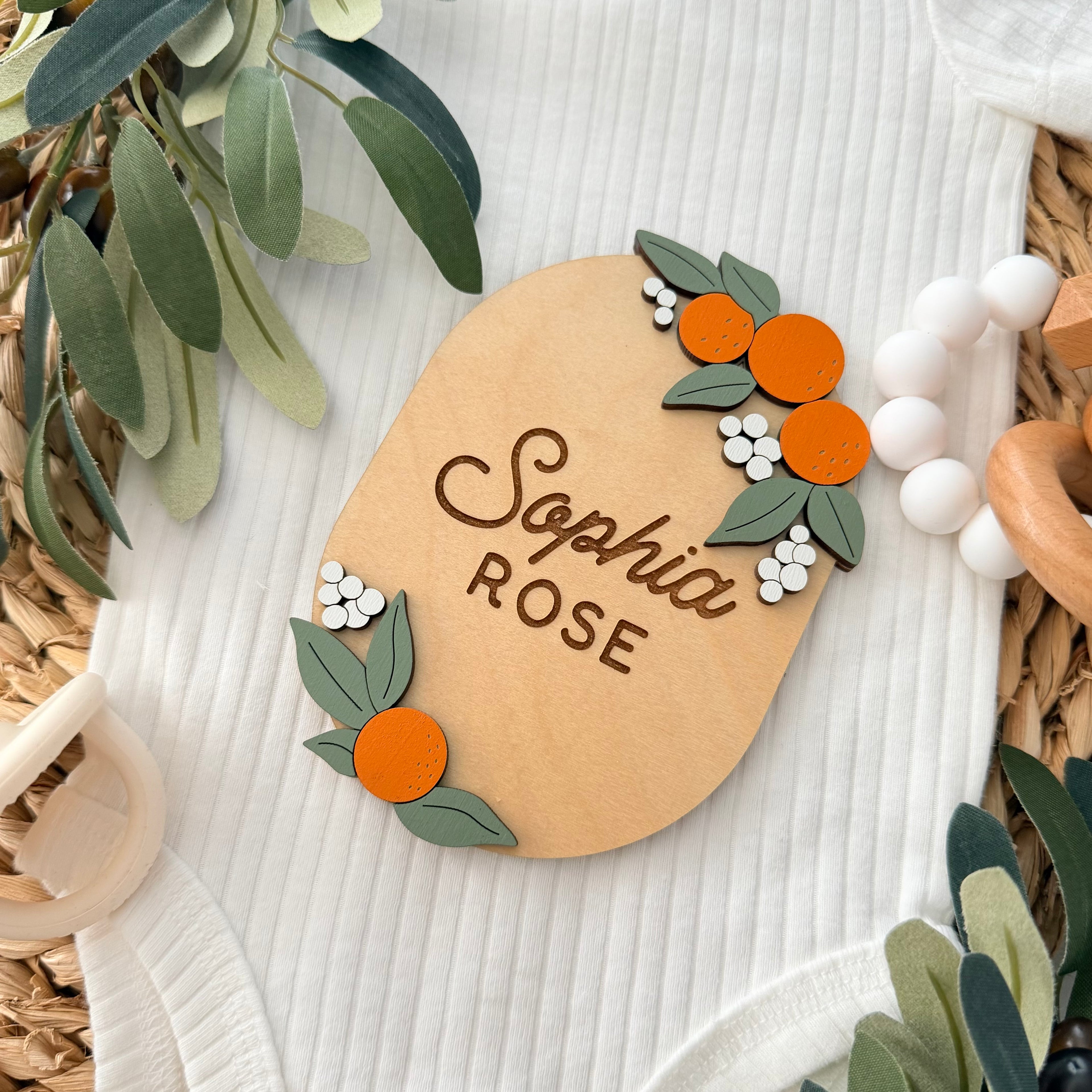 Personalized Citrus Baby Name Sign