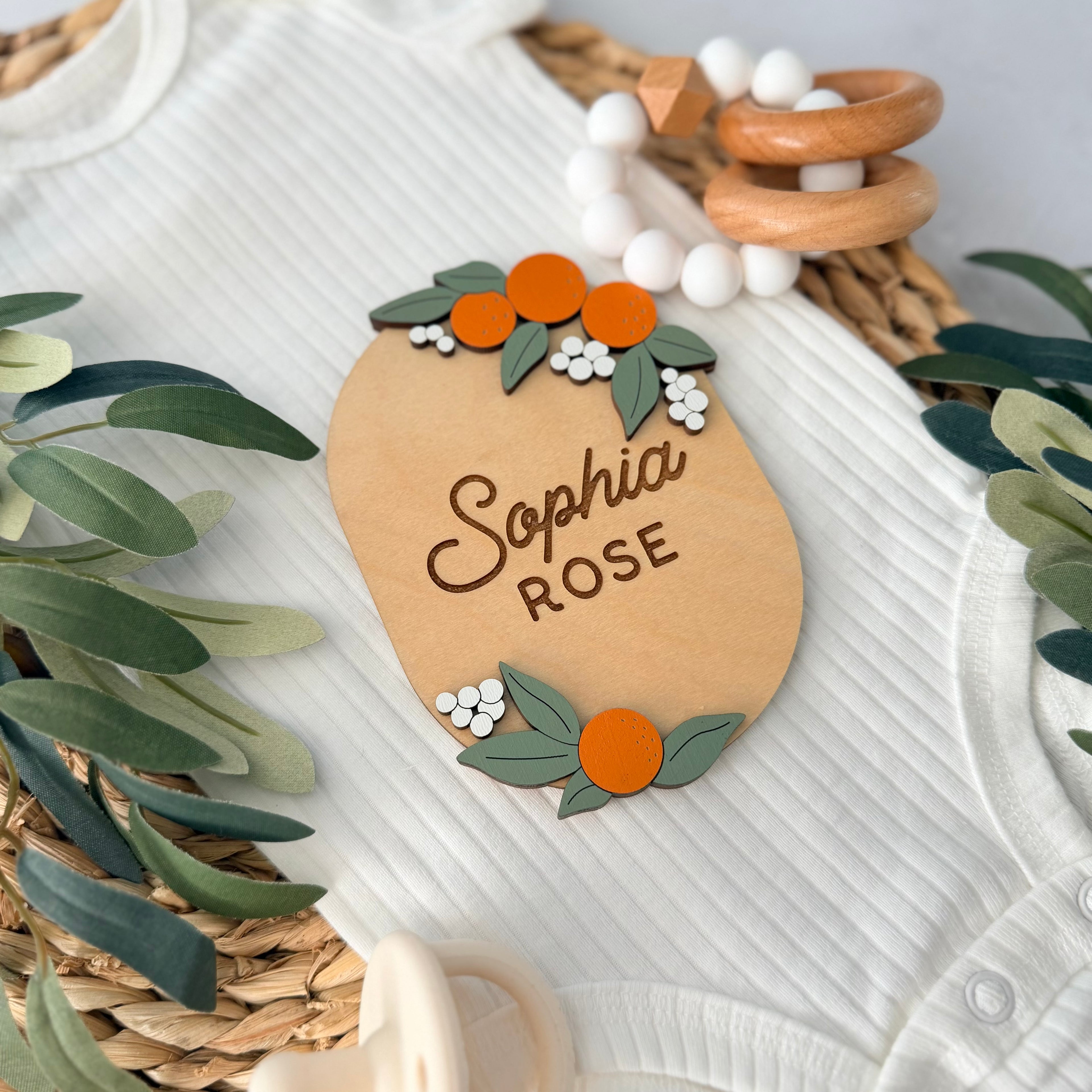 Personalized Citrus Baby Name Sign