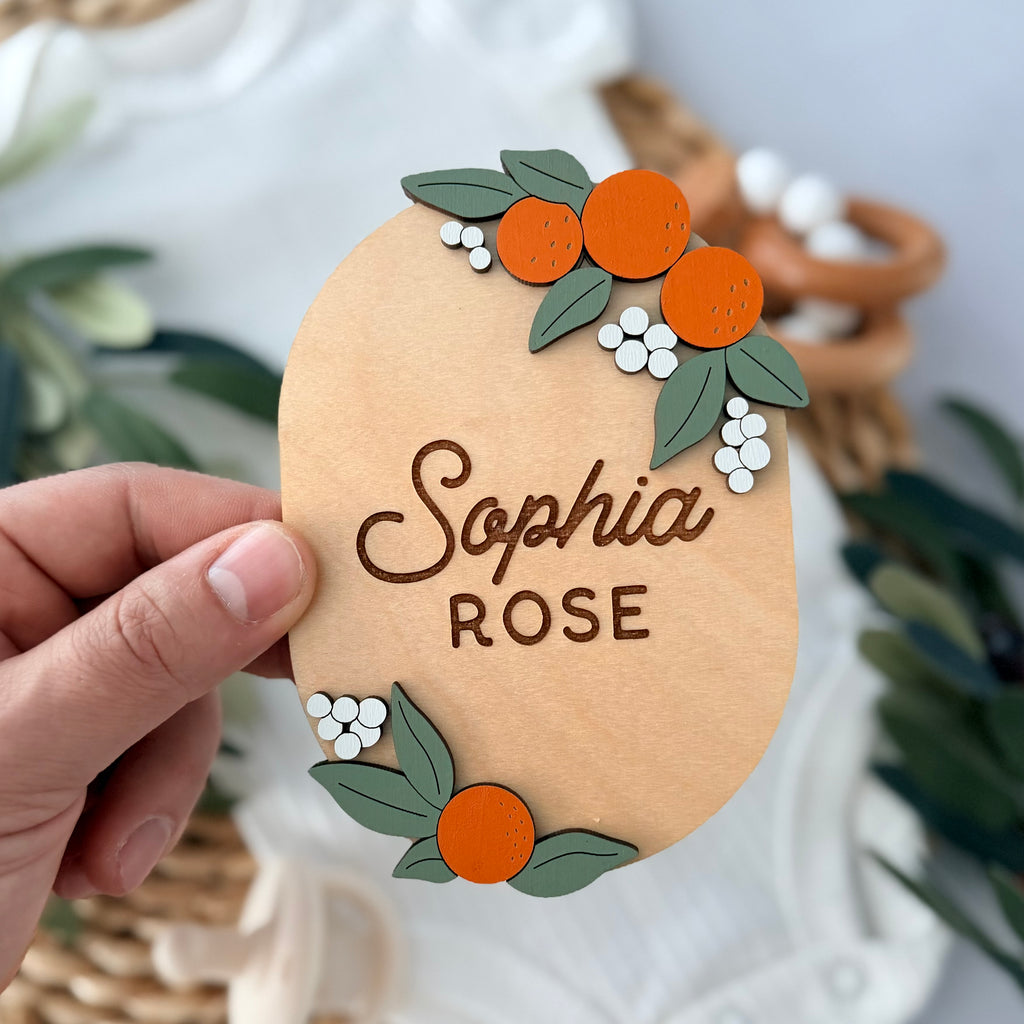 Personalized Citrus Baby Name Sign