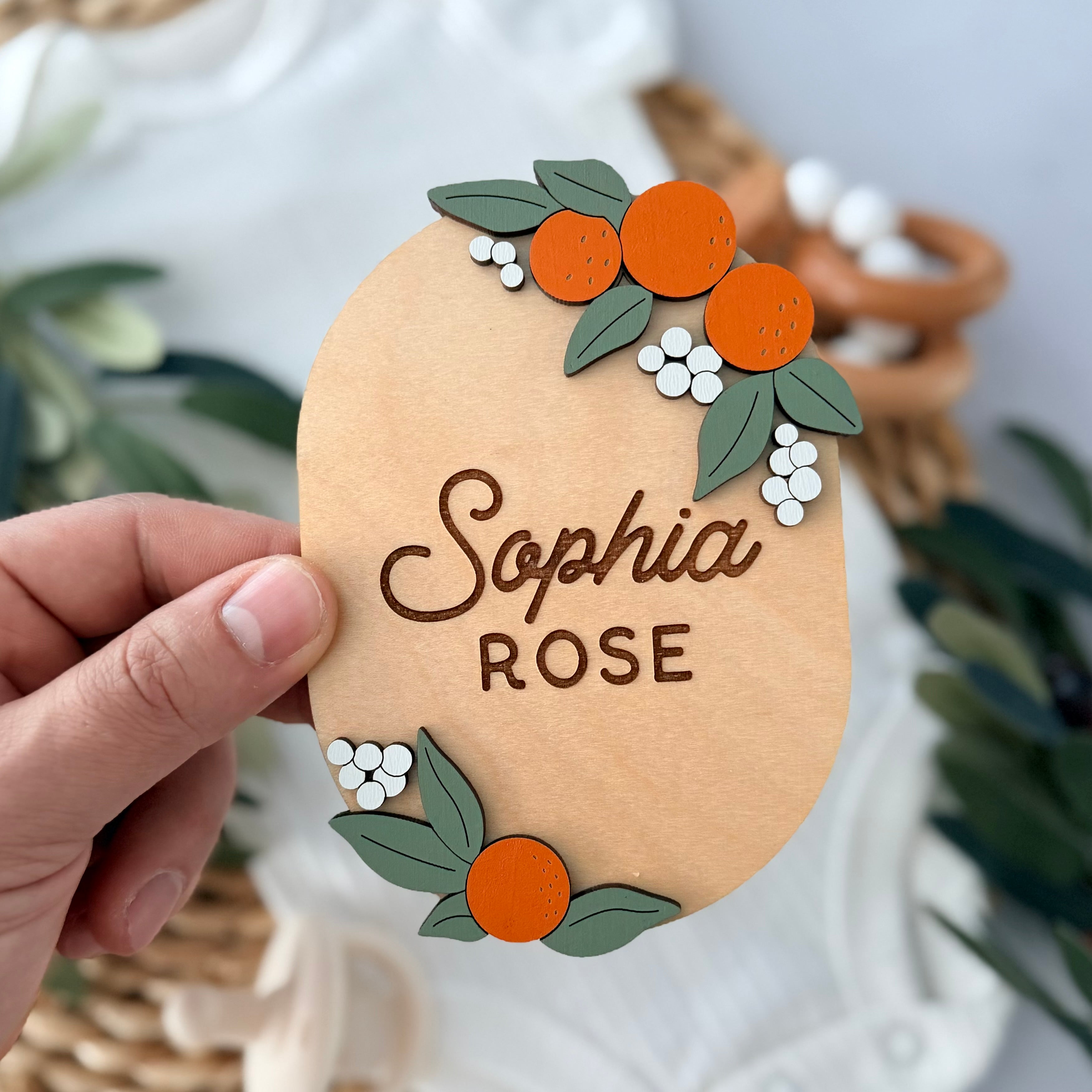 Personalized Citrus Baby Name Sign