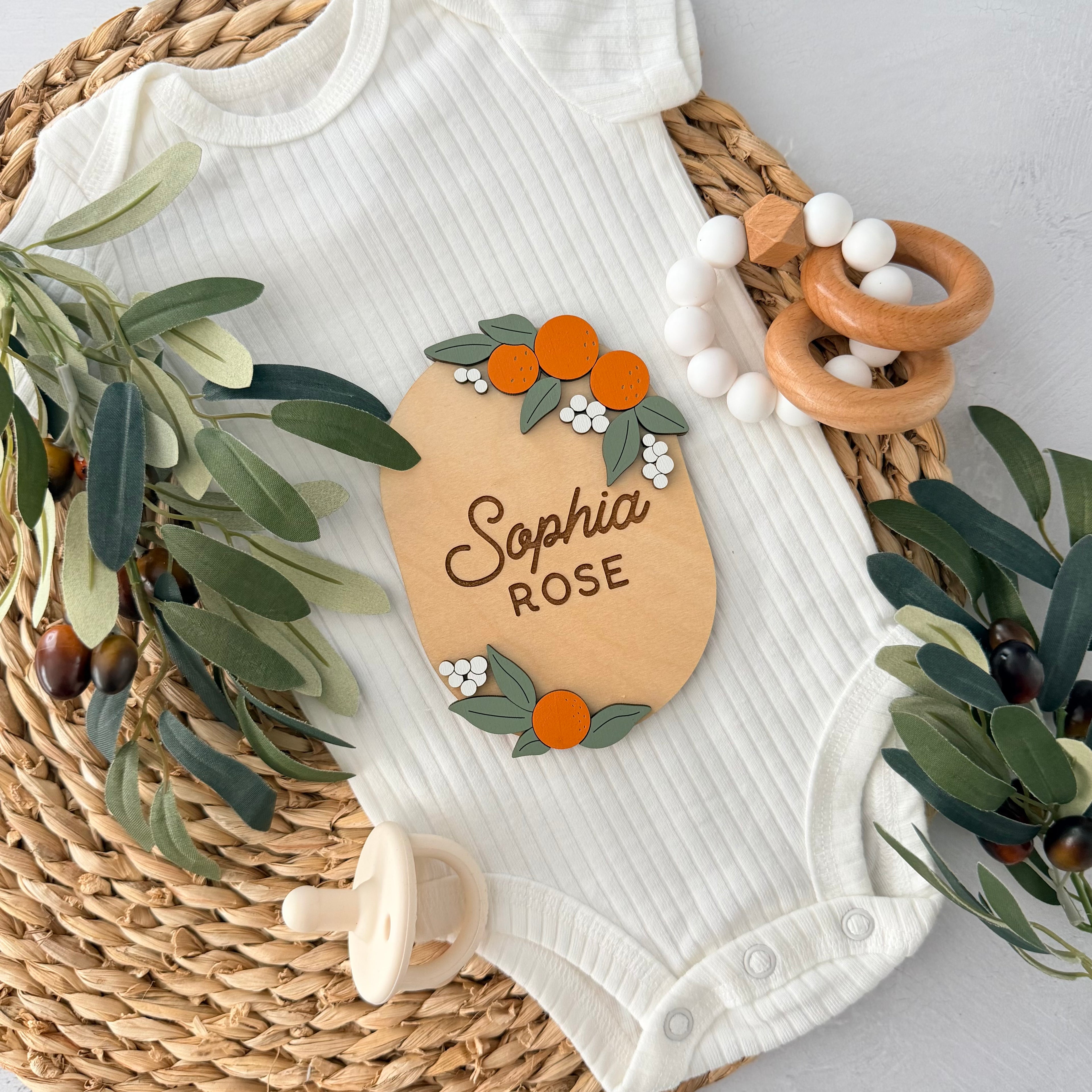 Personalized Citrus Baby Name Sign