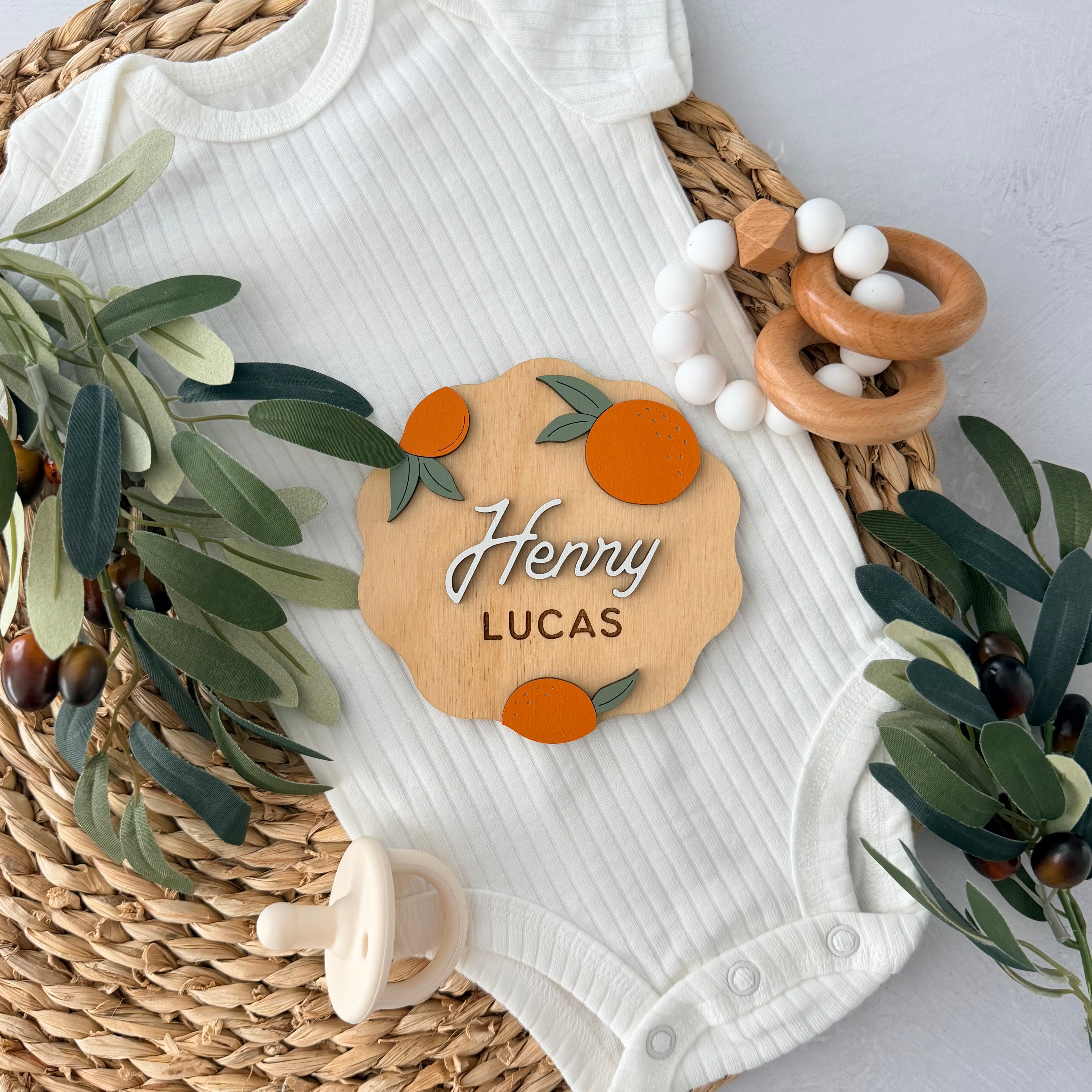 Personalized Citrus Baby Name Sign