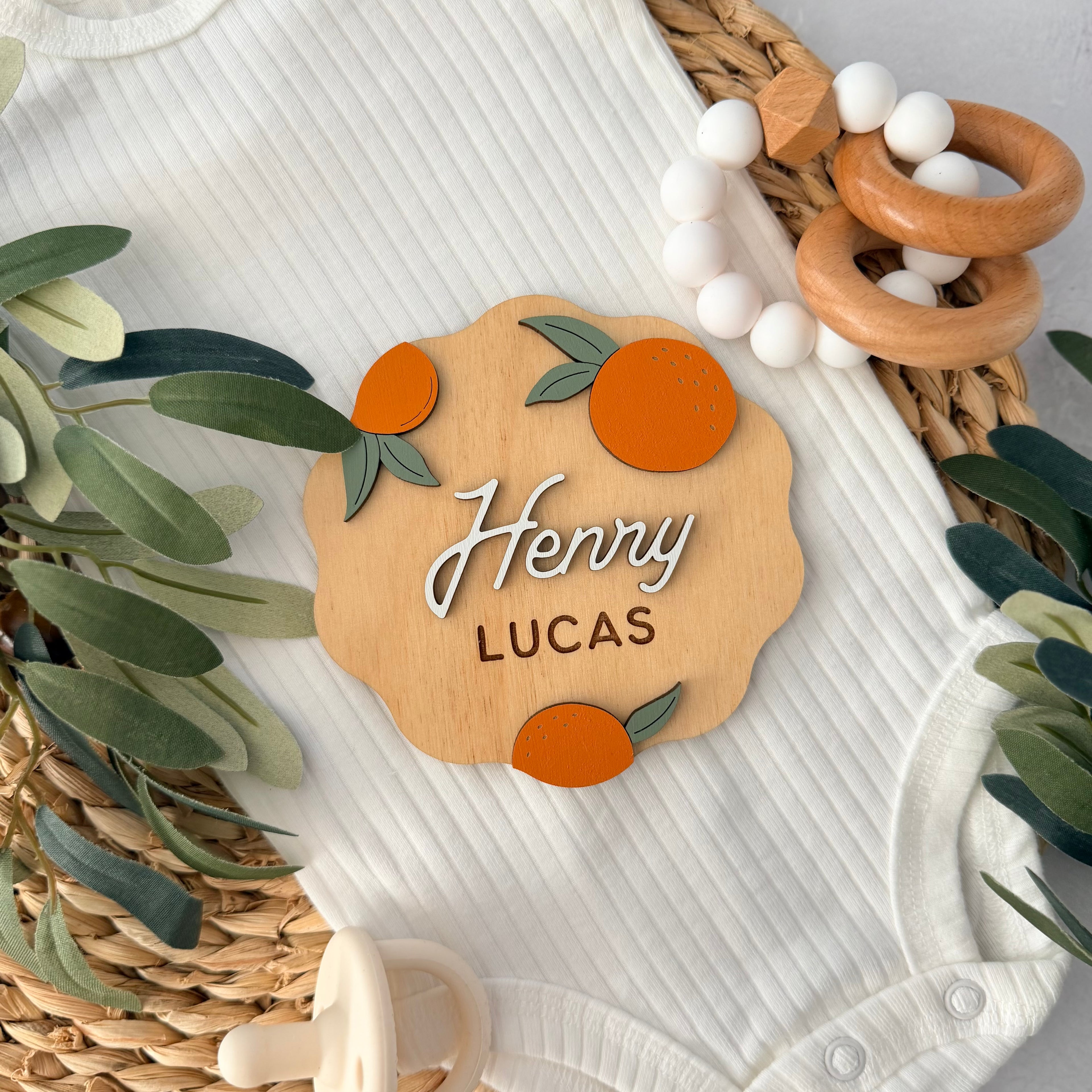 Personalized Citrus Baby Name Sign