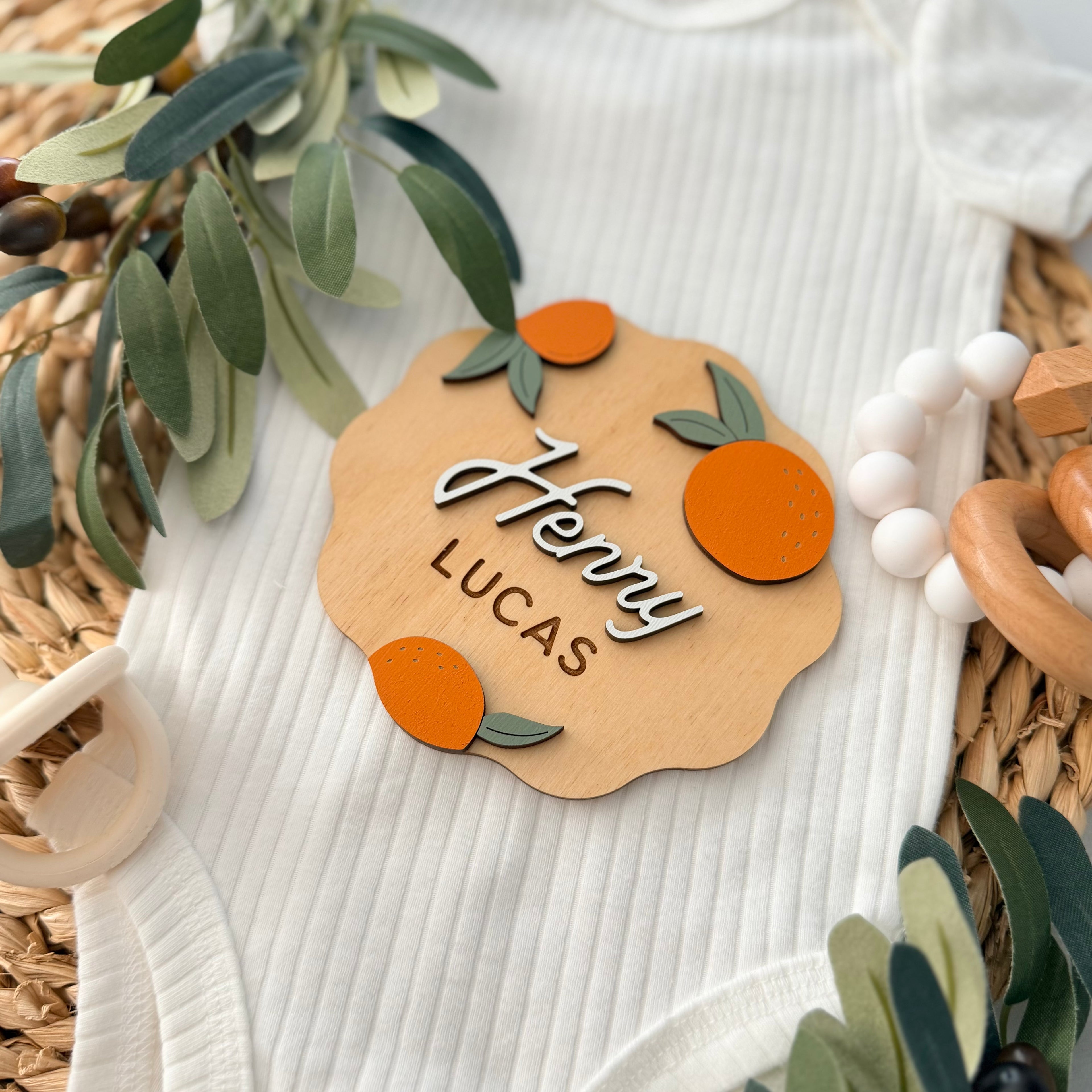 Personalized Citrus Baby Name Sign