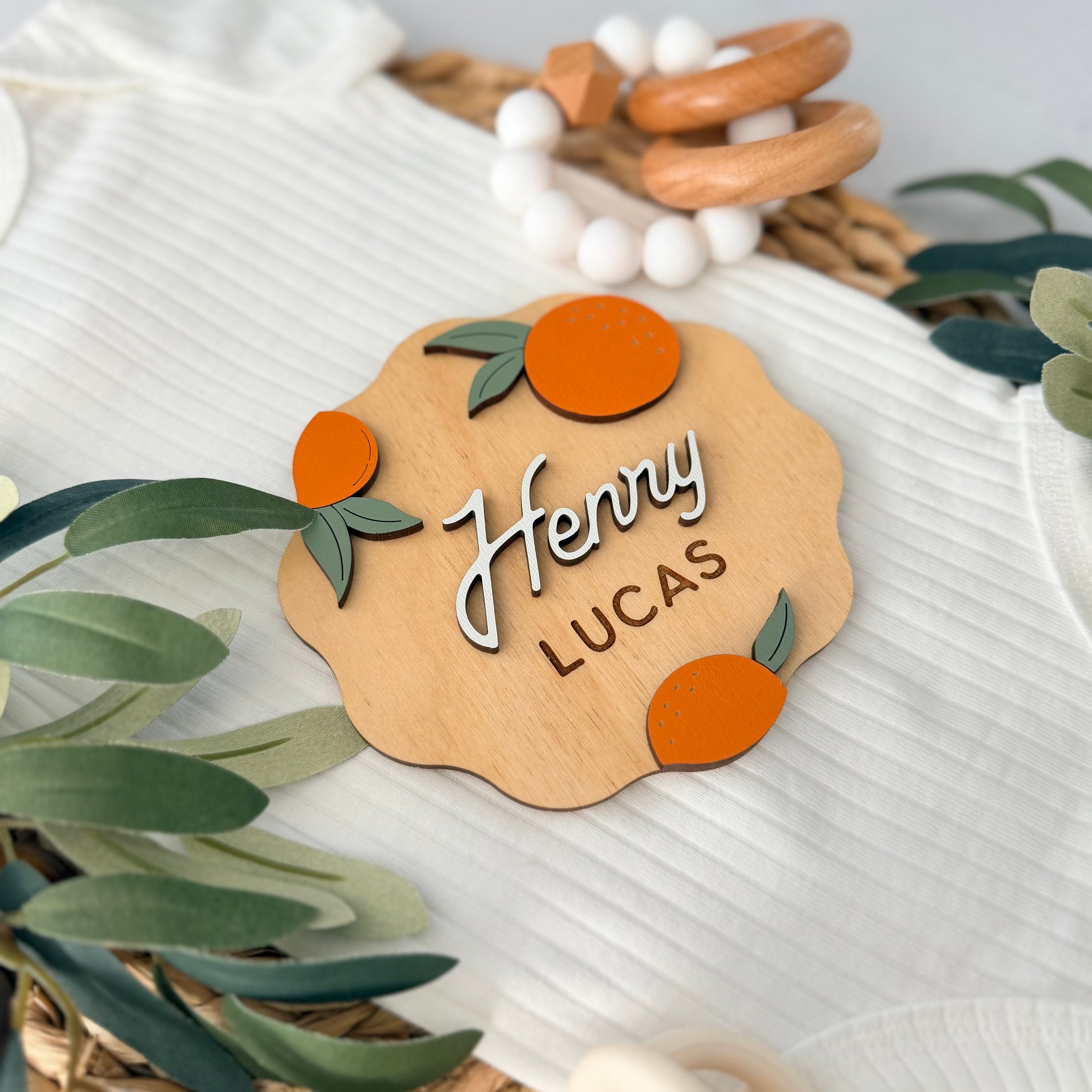 Personalized Citrus Baby Name Sign