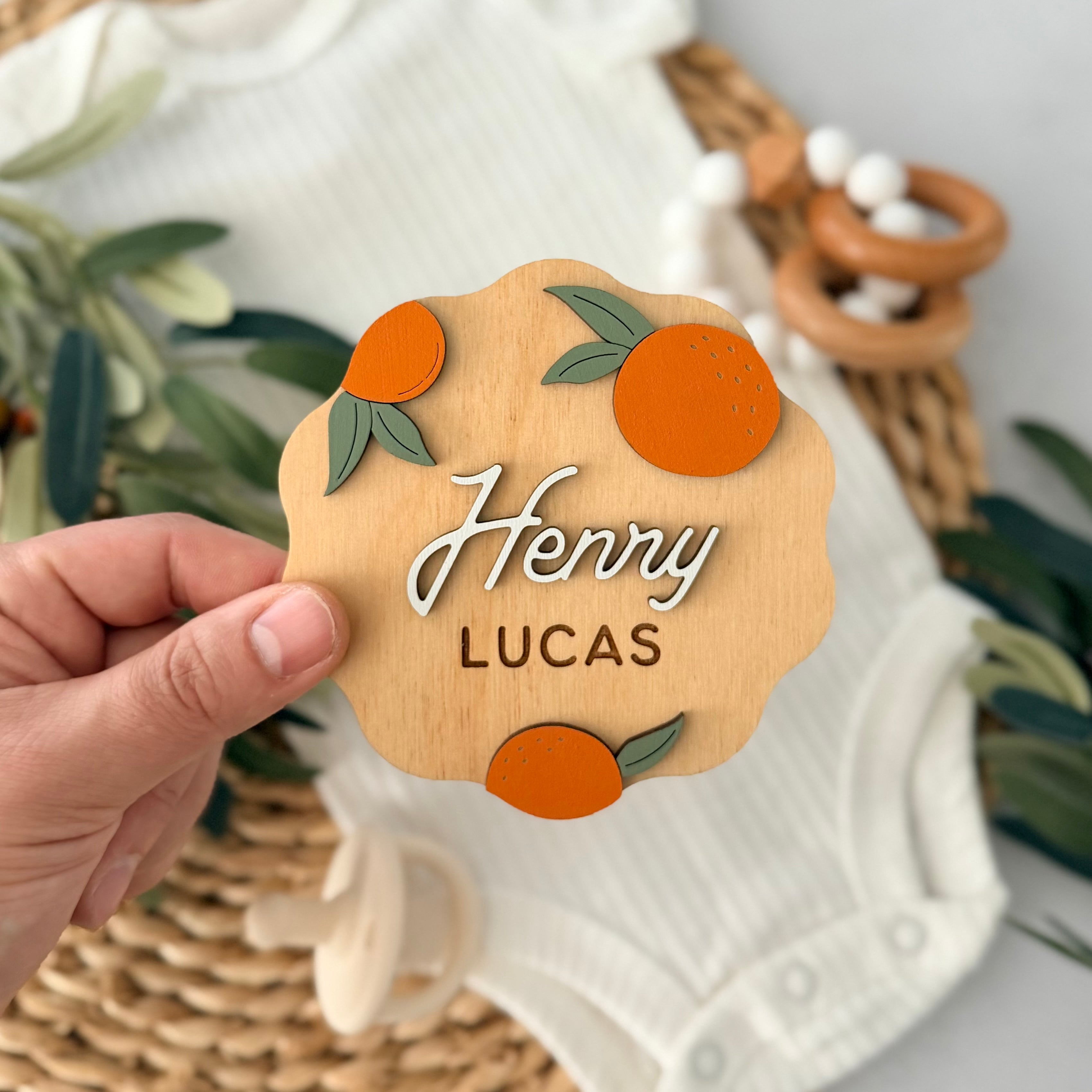 Personalized Citrus Baby Name Sign