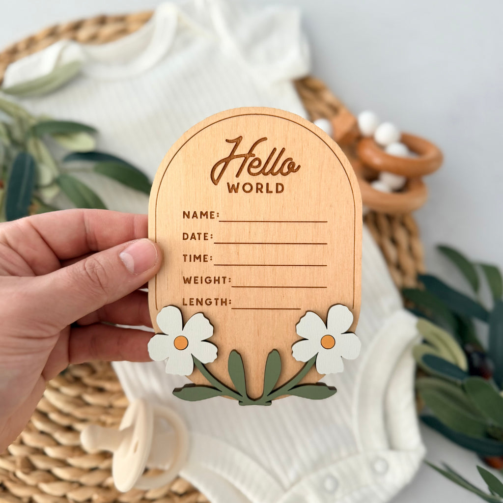 Floral Baby Birth Stat Sign