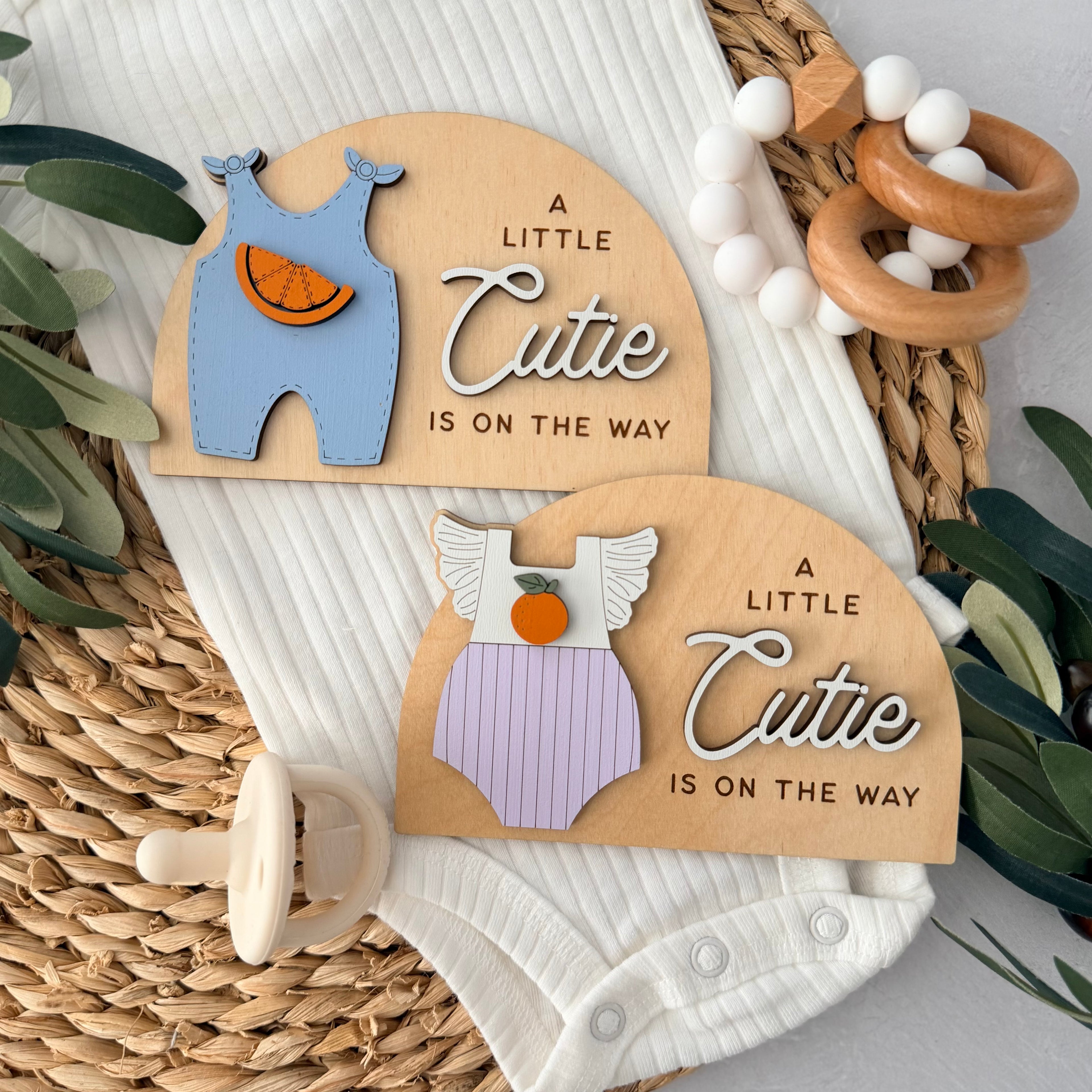 A Little Cutie Is On The Way Pregnancy Announcement Sign