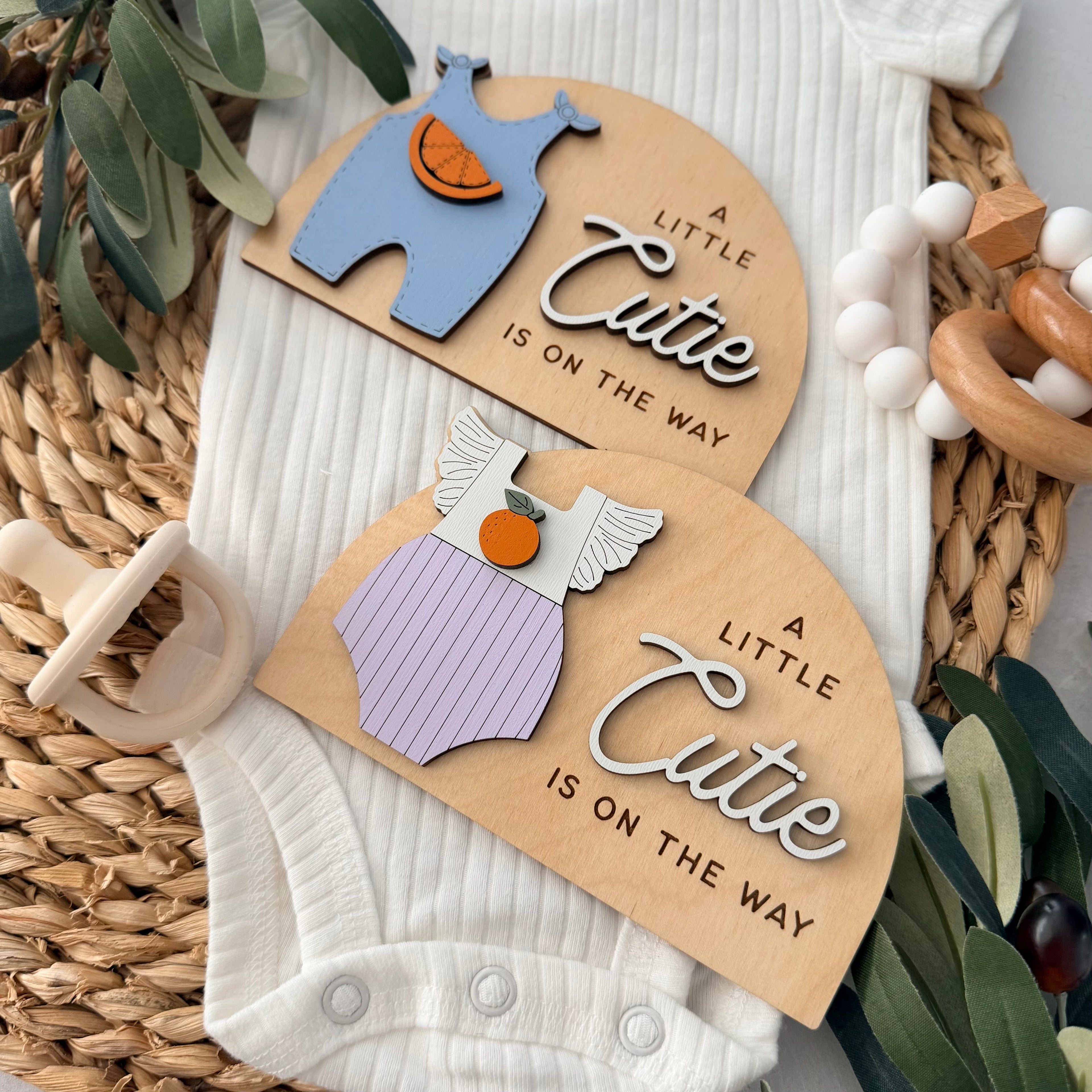 A Little Cutie Is On The Way Pregnancy Announcement Sign