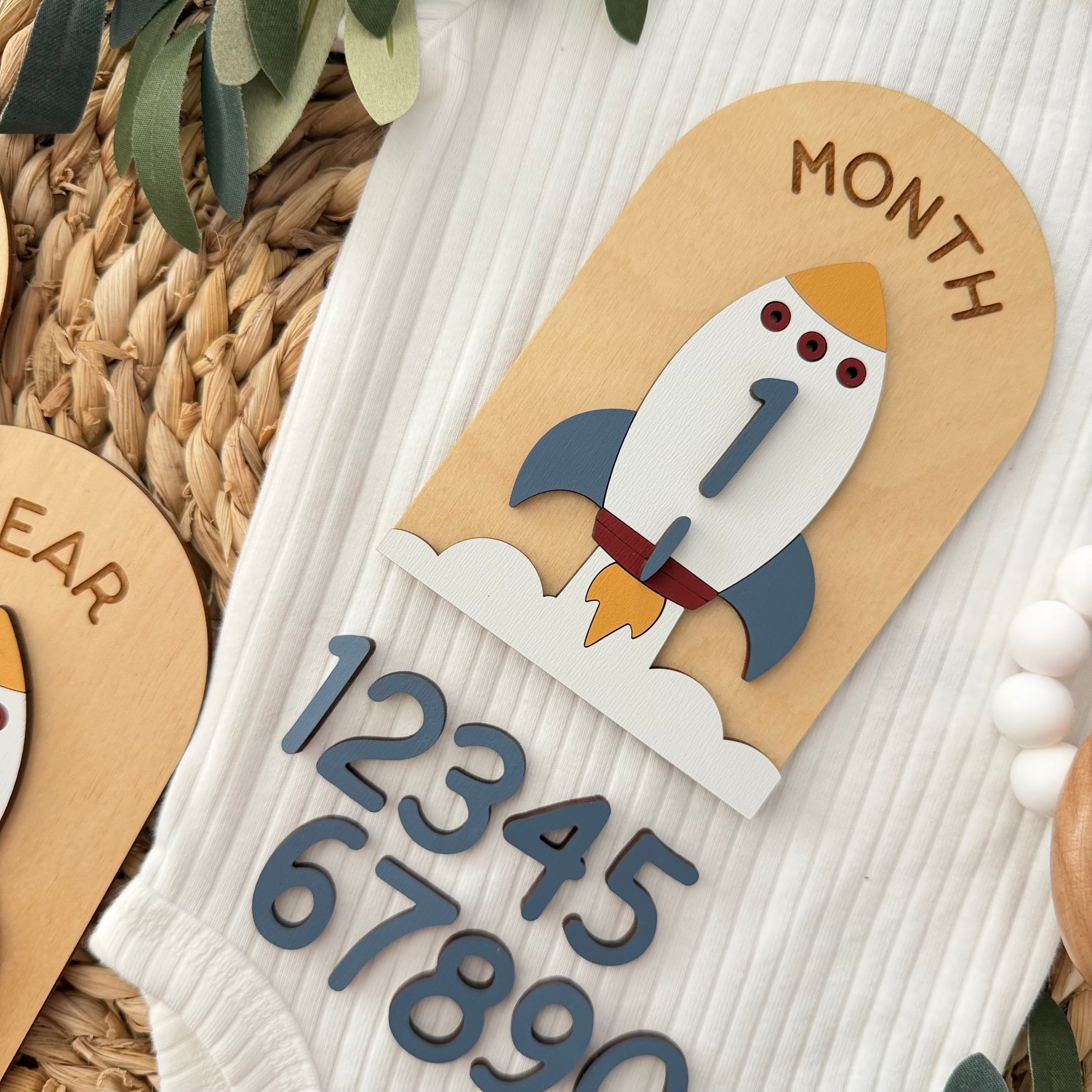 Rocket Ship Baby Milestone Cards