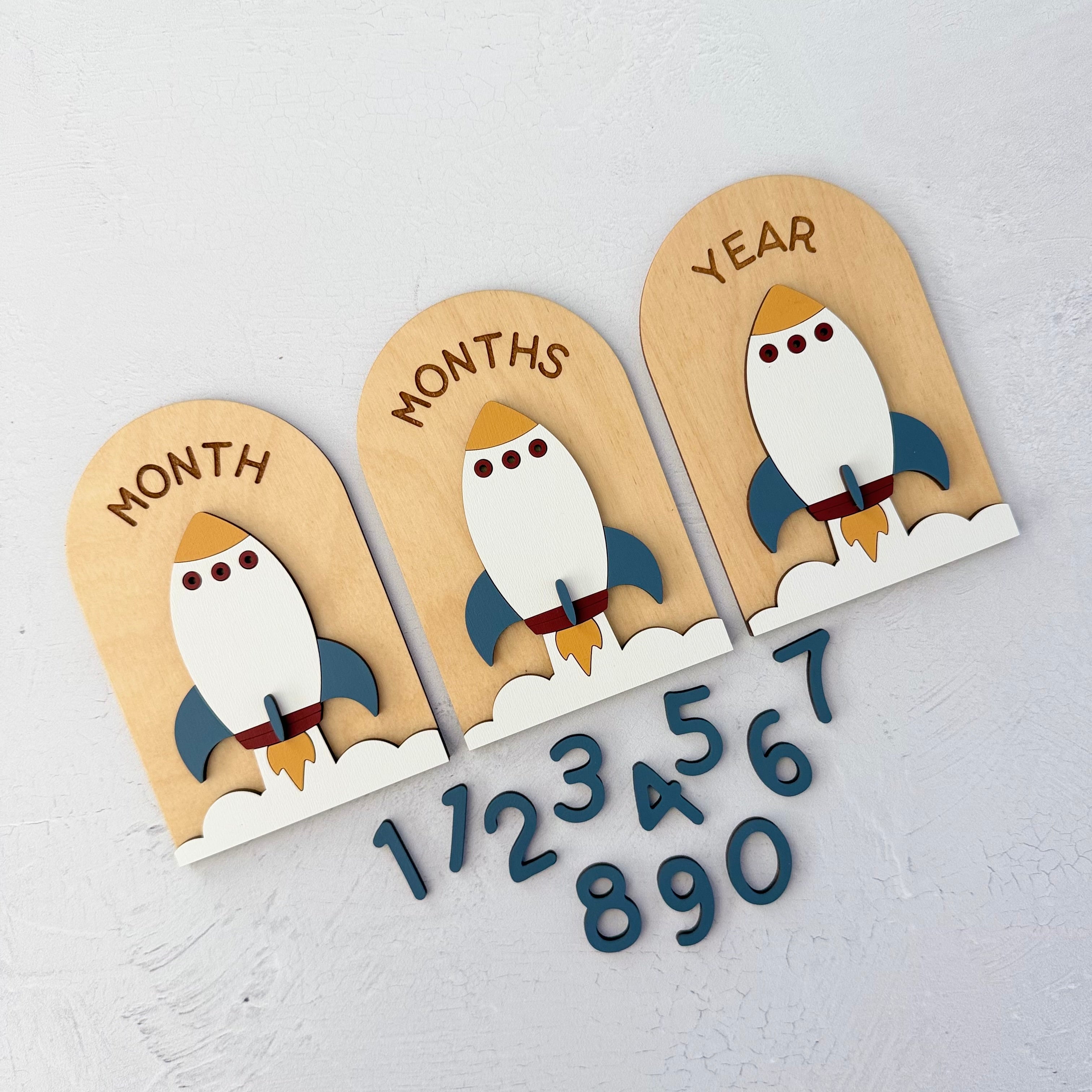 Rocket Ship Baby Milestone Cards