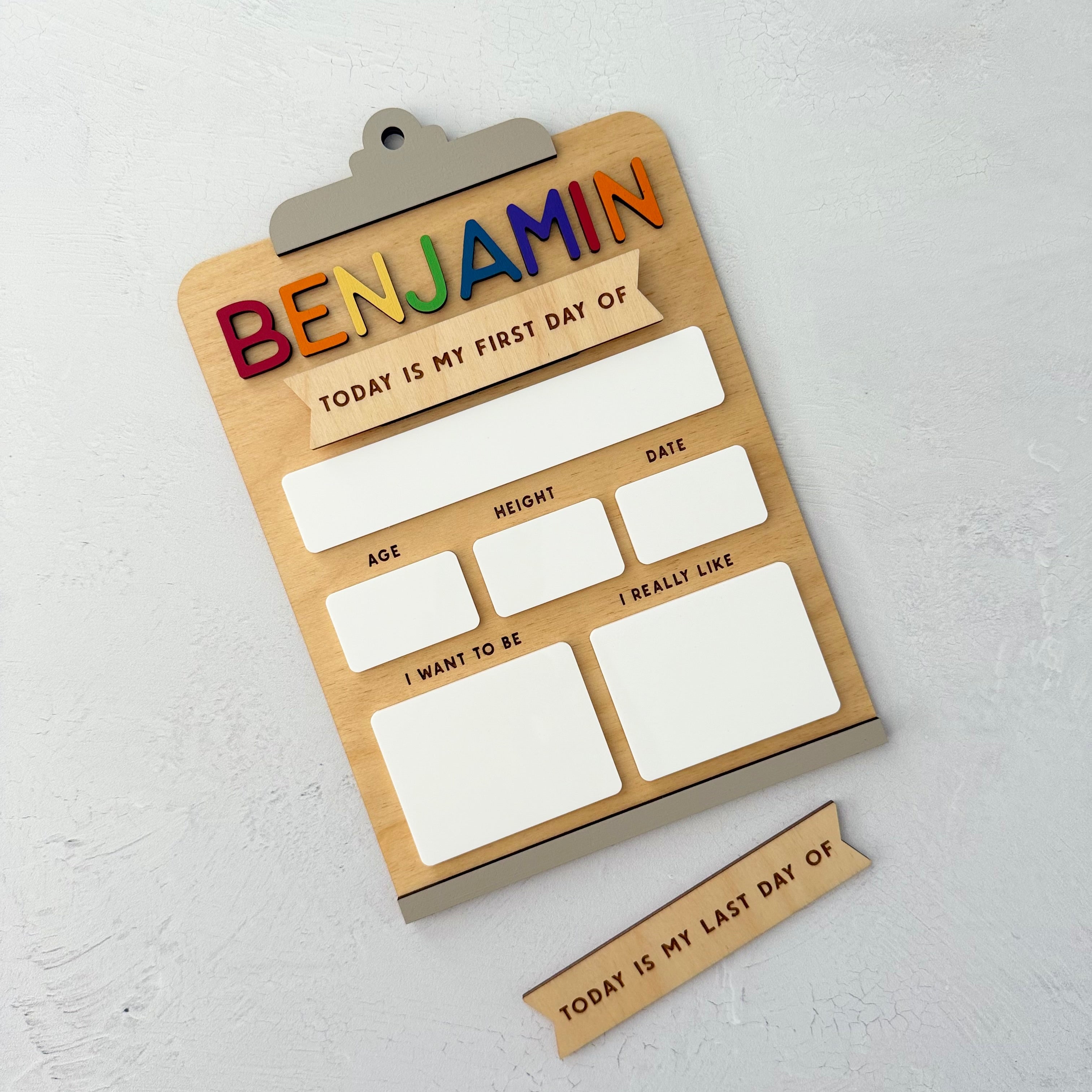 Personalized Dry Erase First Last Day Of School Sign