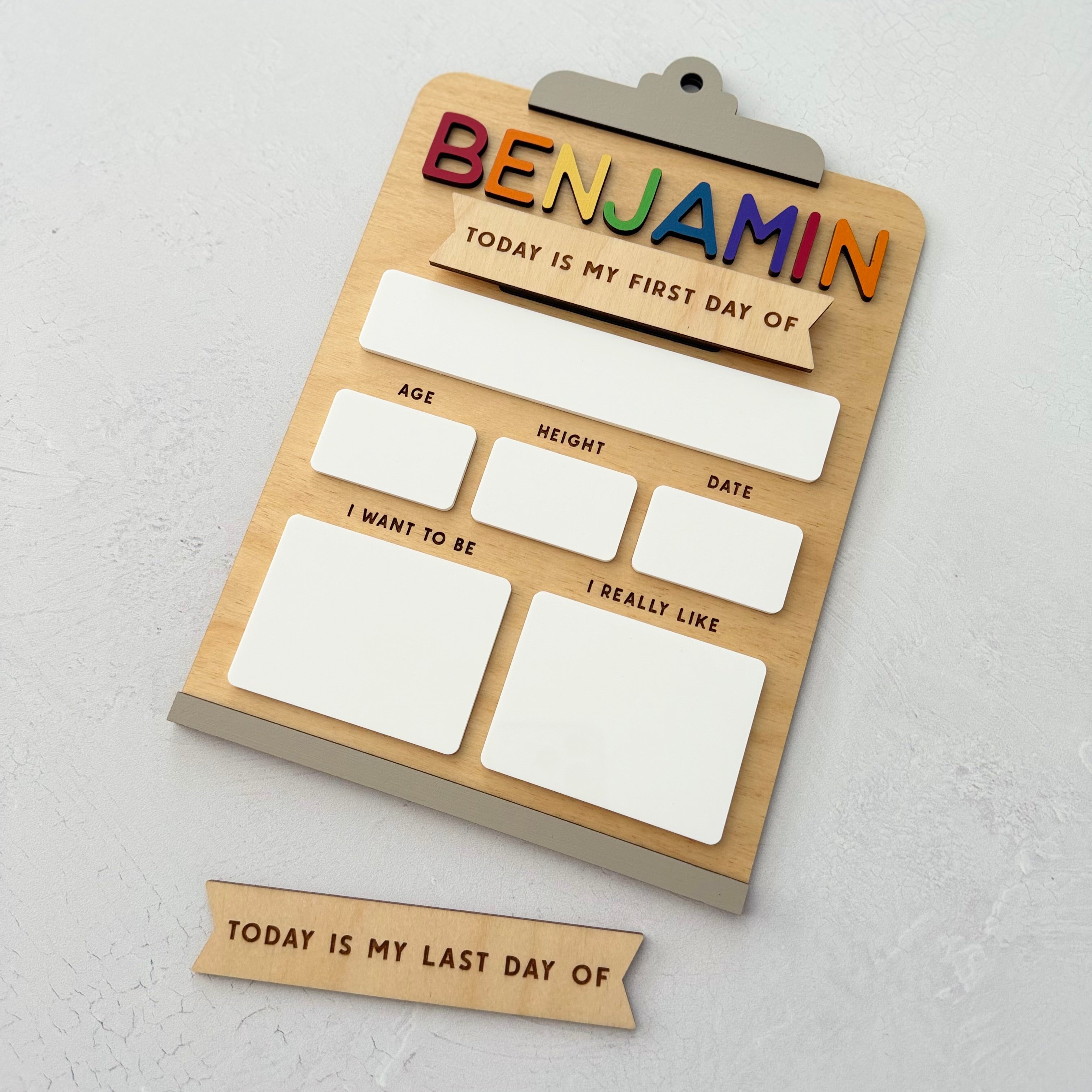 Personalized Dry Erase First Last Day Of School Sign