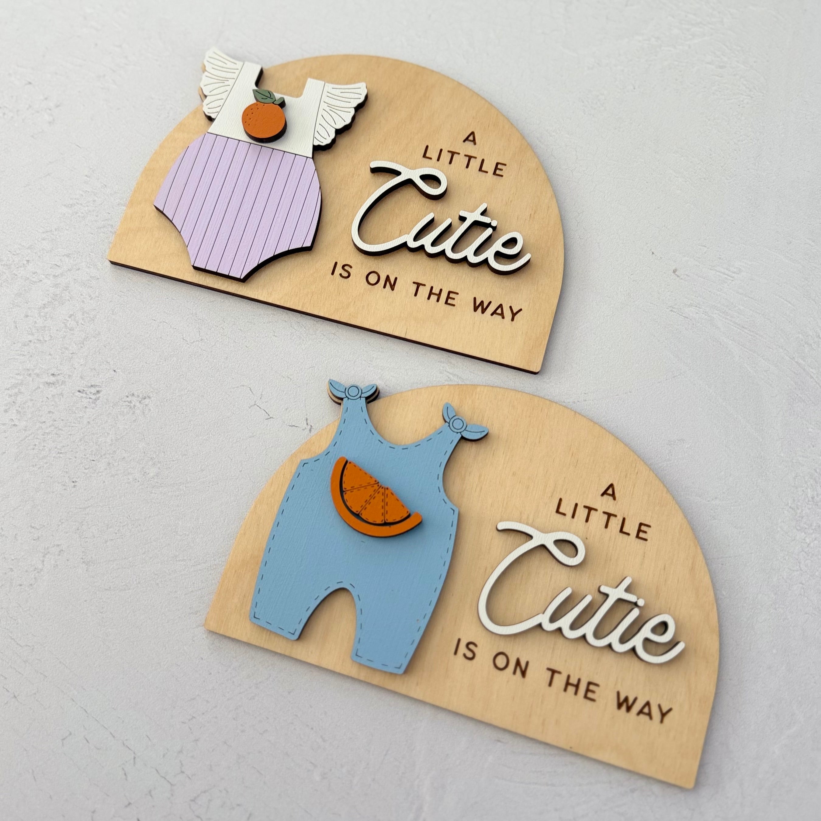 A Little Cutie Is On The Way Pregnancy Announcement Sign