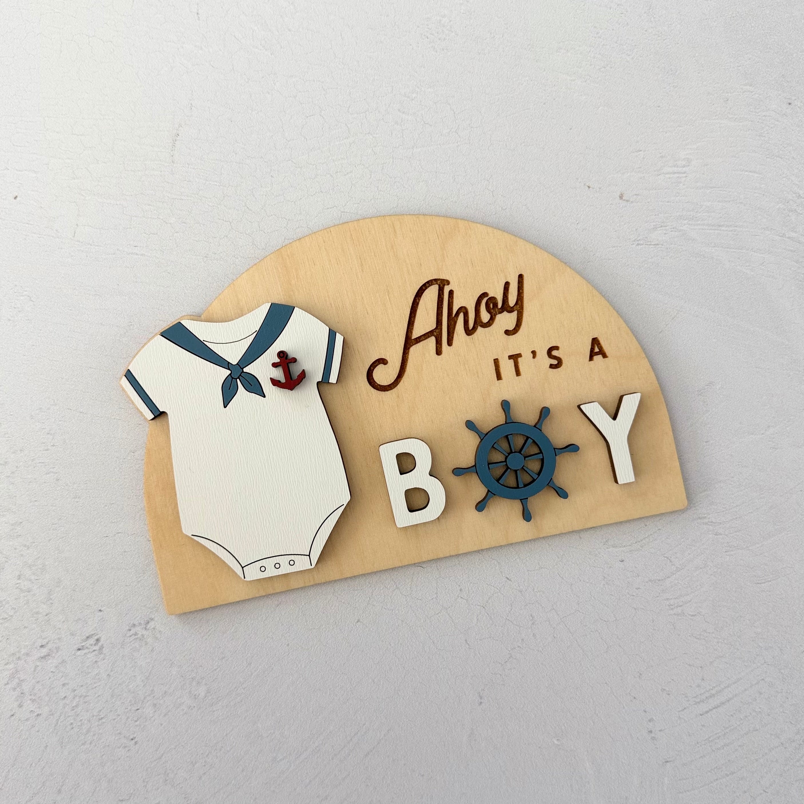 Ahoy Its A Boy Sign Pregnancy Announcement Sign
