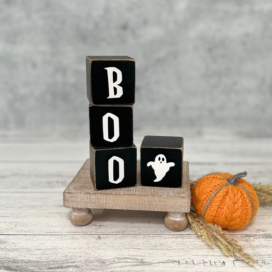 SET | Halloween Boo Wooden Blocks