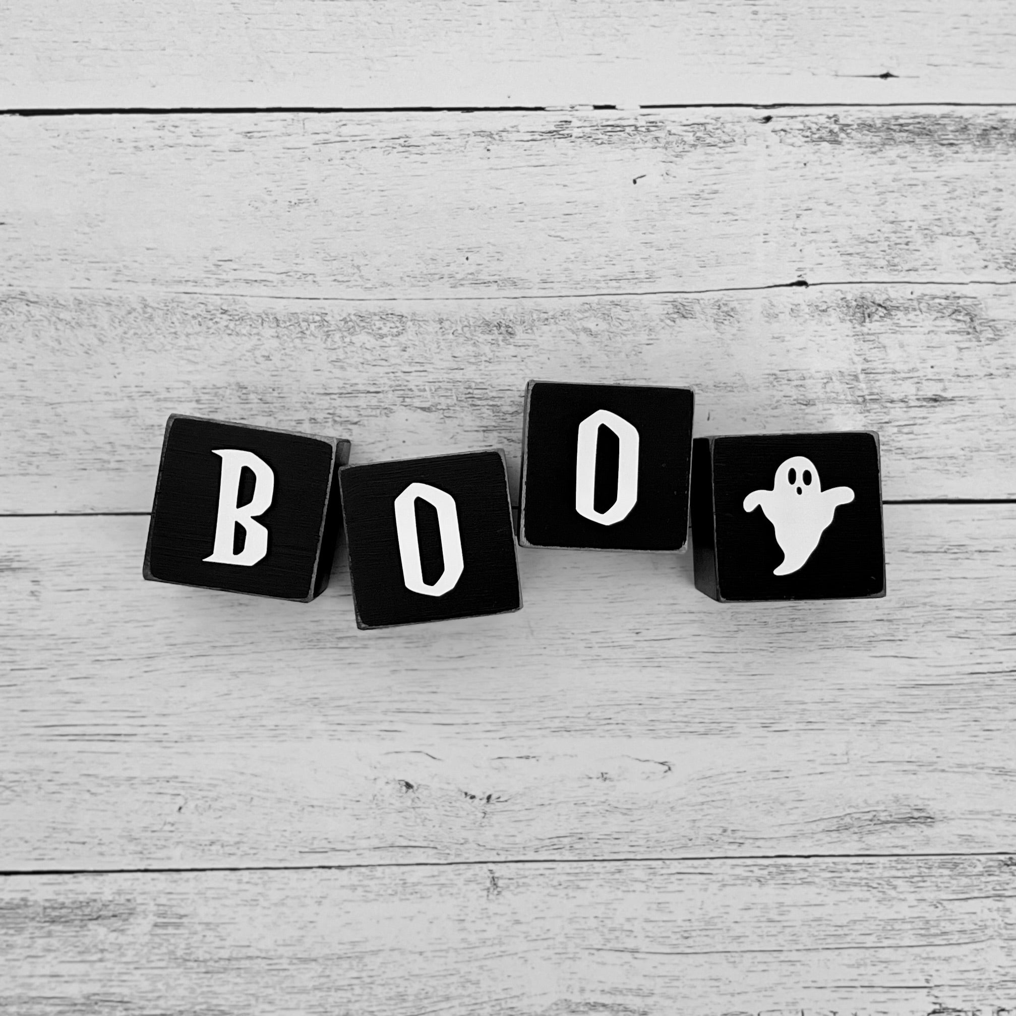 SET | Halloween Boo Wooden Blocks