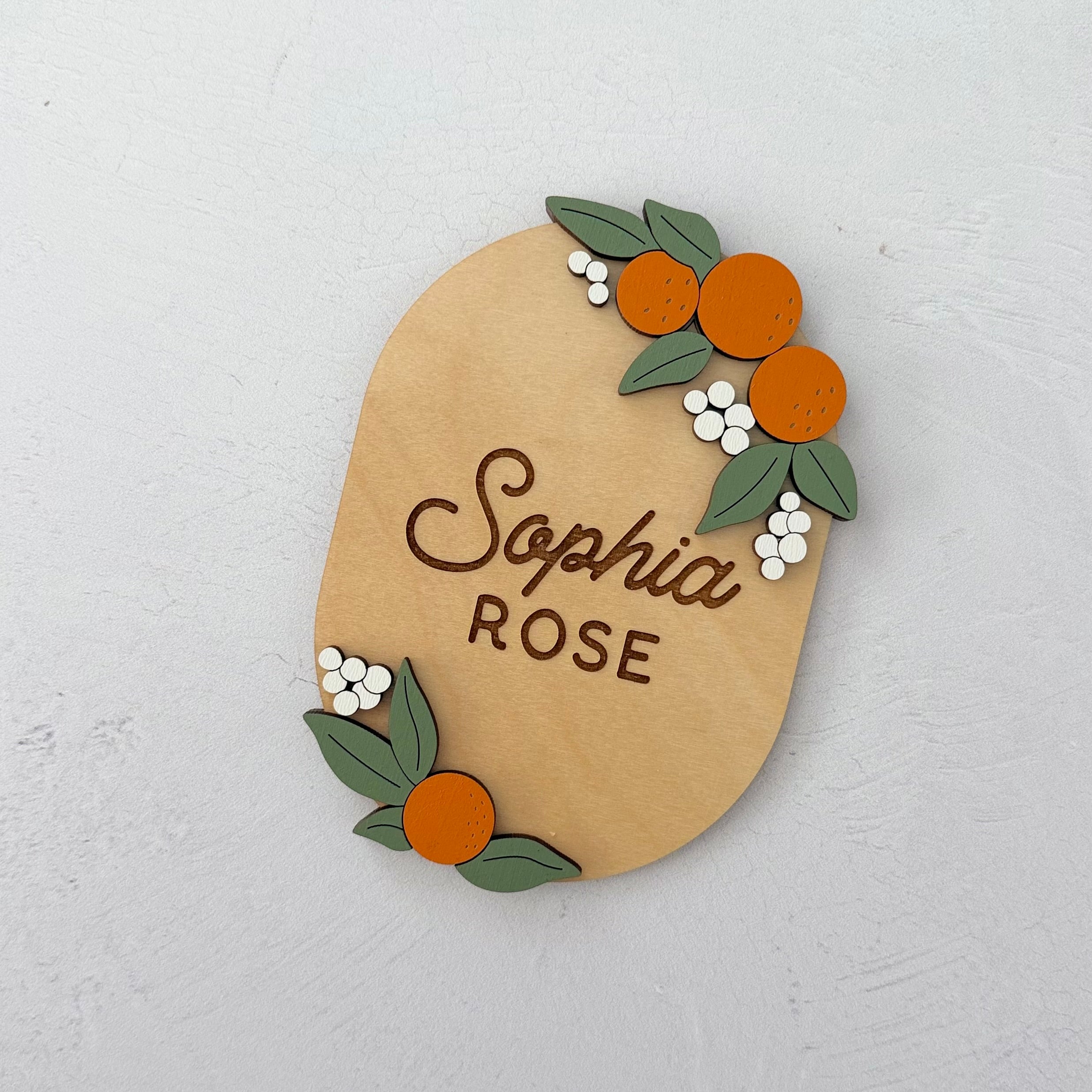 Personalized Citrus Baby Name Sign