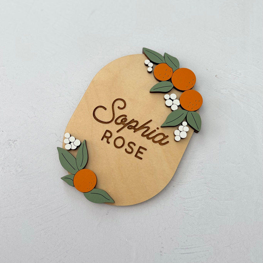 Personalized Citrus Baby Name Sign