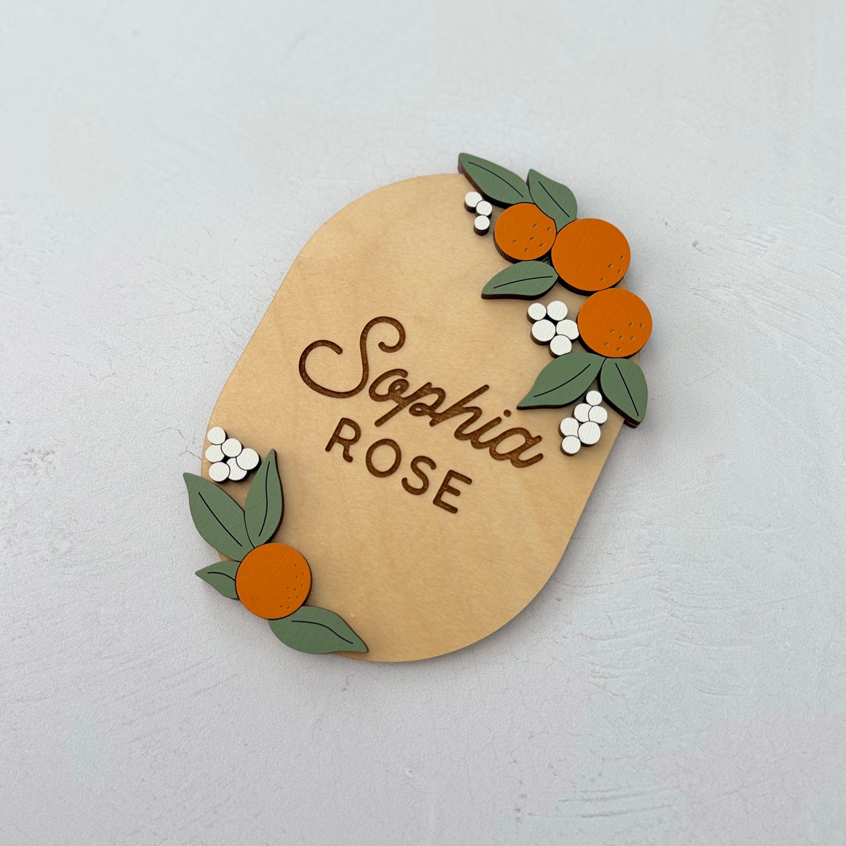 Personalized Citrus Baby Name Sign