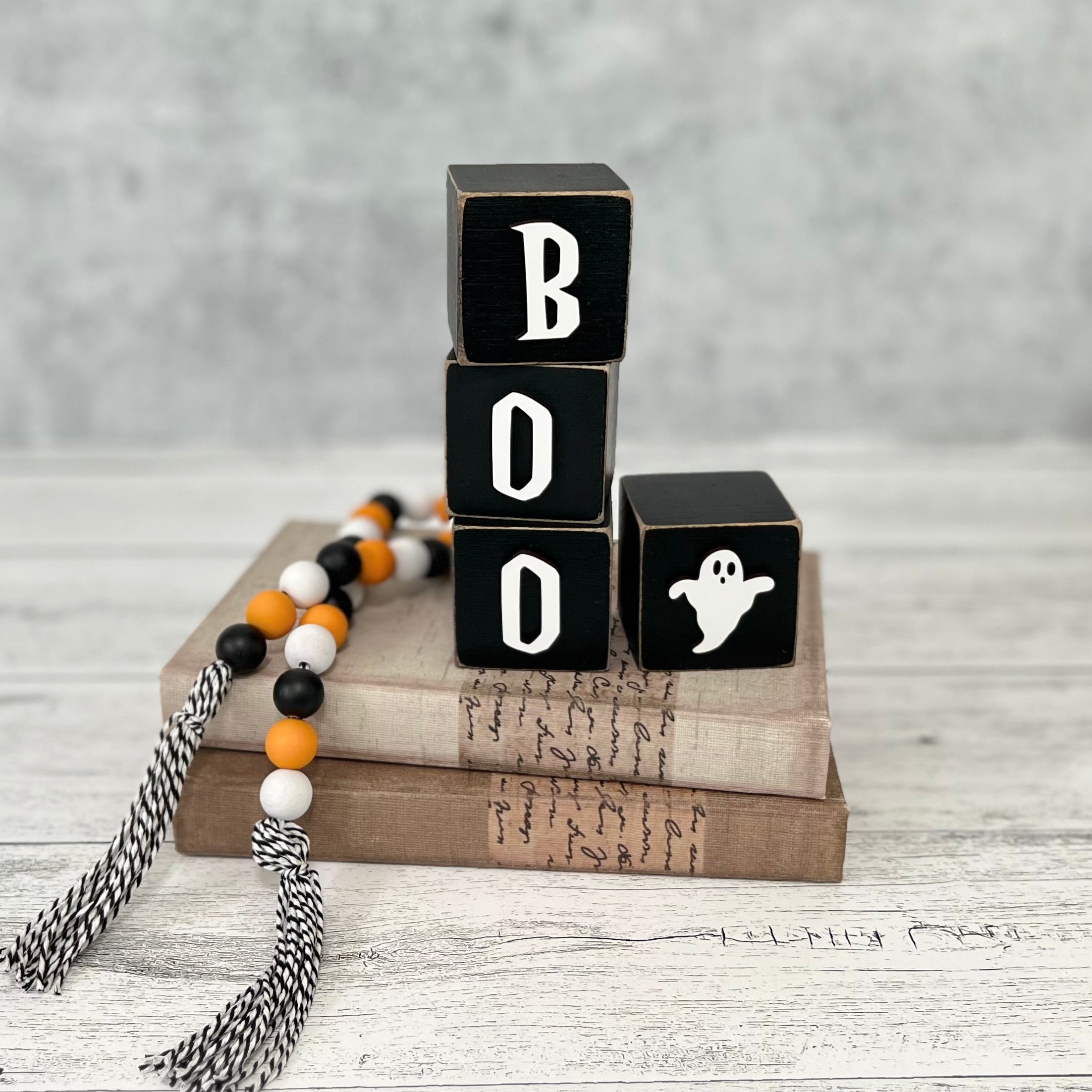 SET | Halloween Boo Wooden Blocks