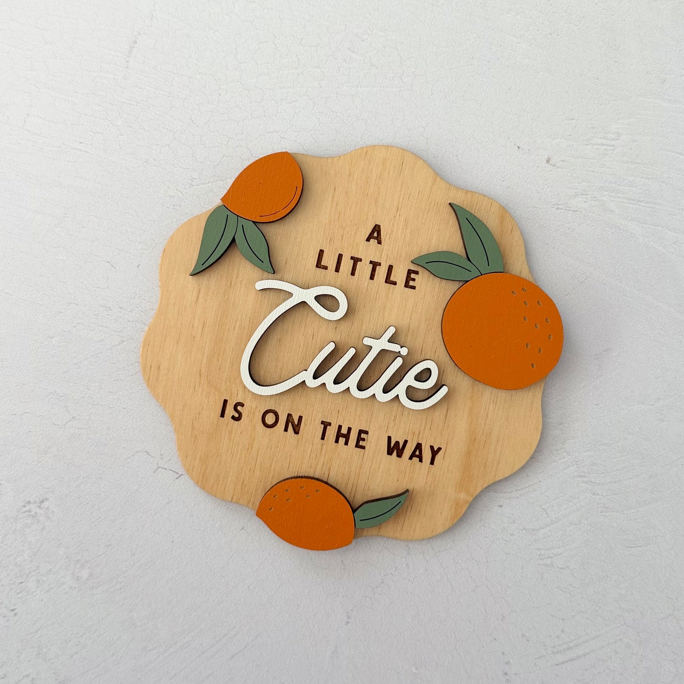 A Little Cutie Is On The Way Baby Announcement Sign