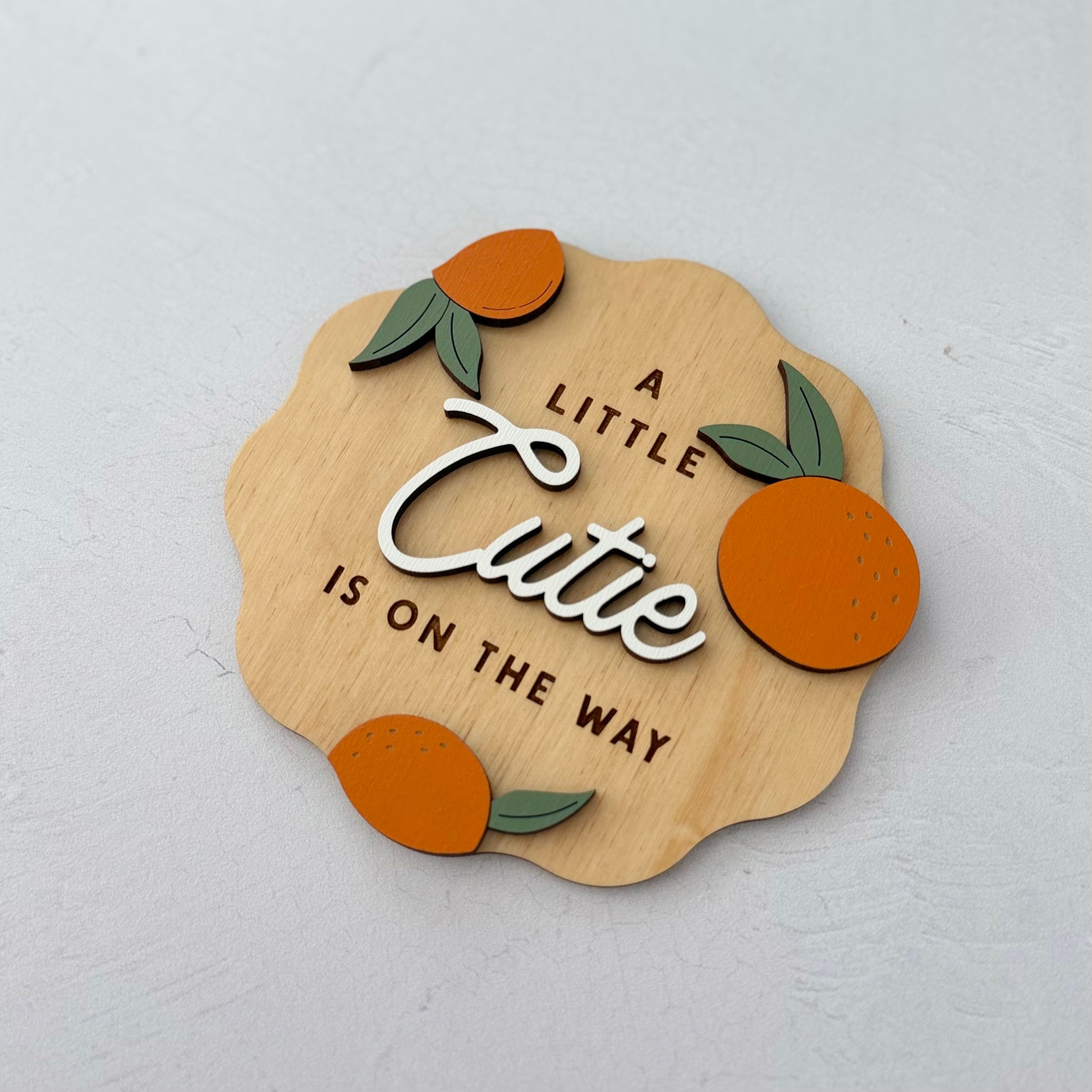 A Little Cutie Is On The Way Baby Announcement Sign