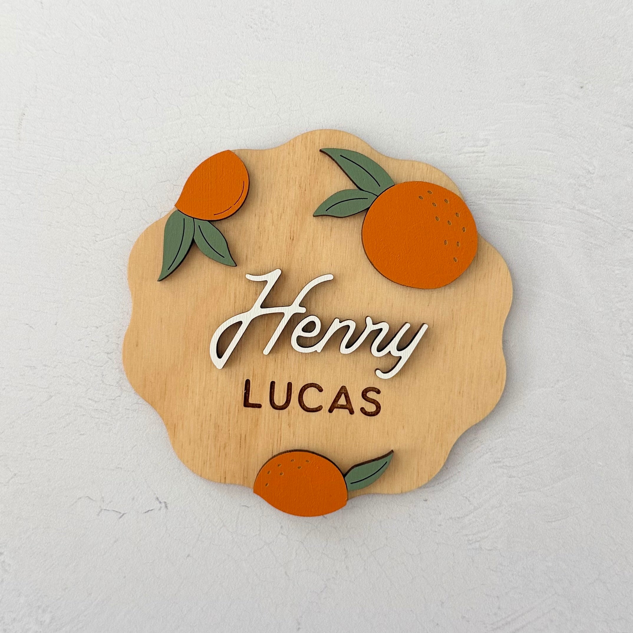 Personalized Citrus Baby Name Sign