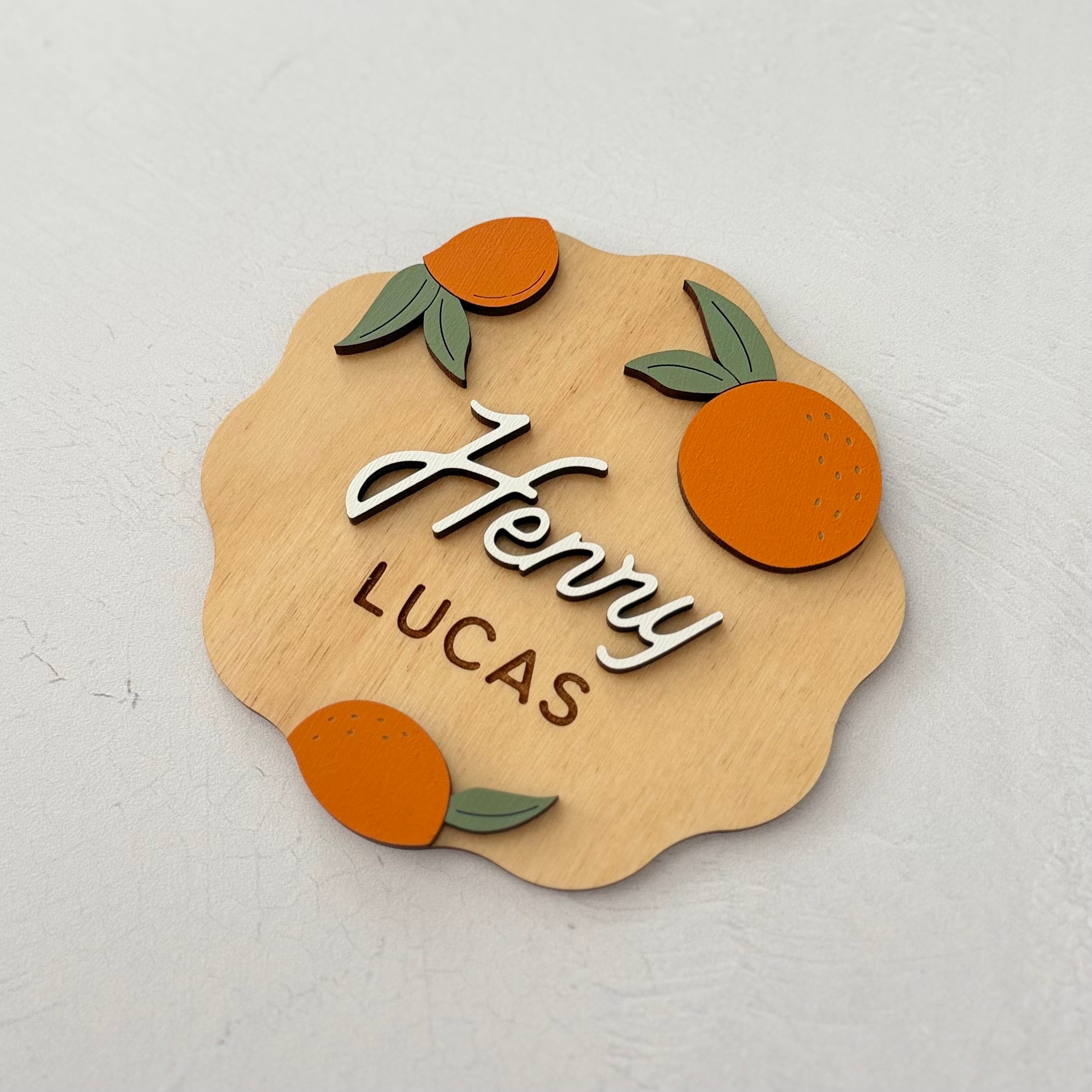 Personalized Citrus Baby Name Sign