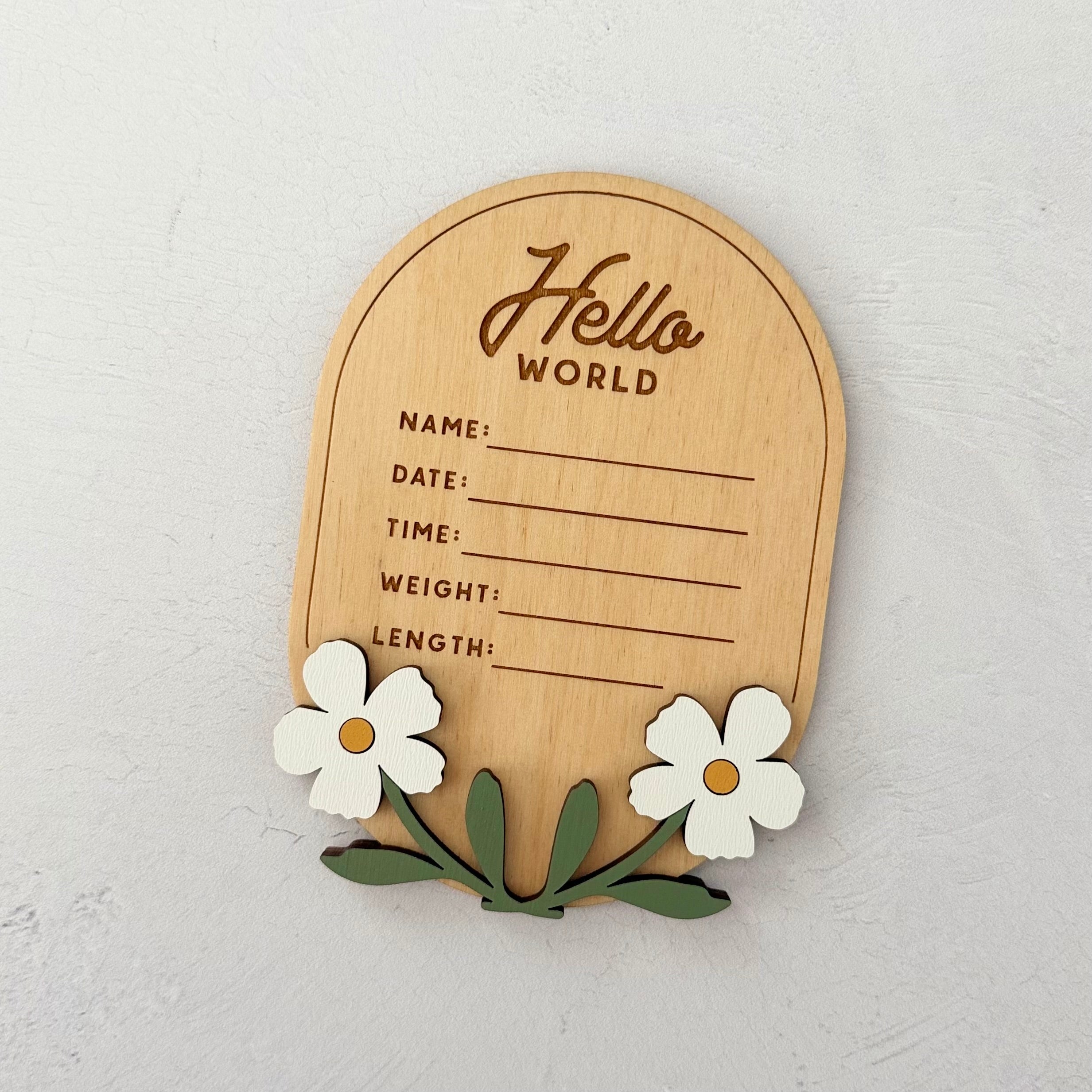 Floral Baby Birth Stat Sign