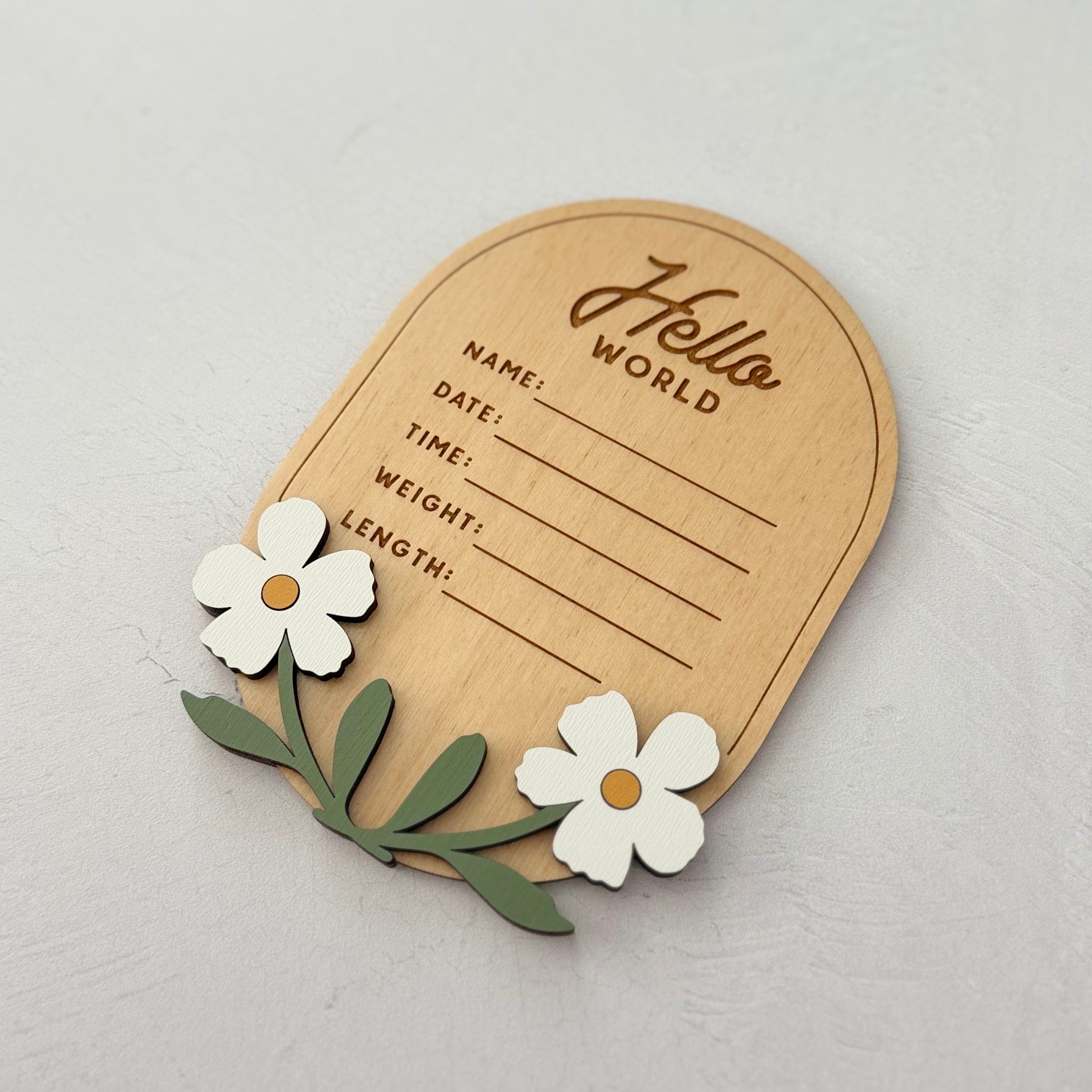 Floral Baby Birth Stat Sign