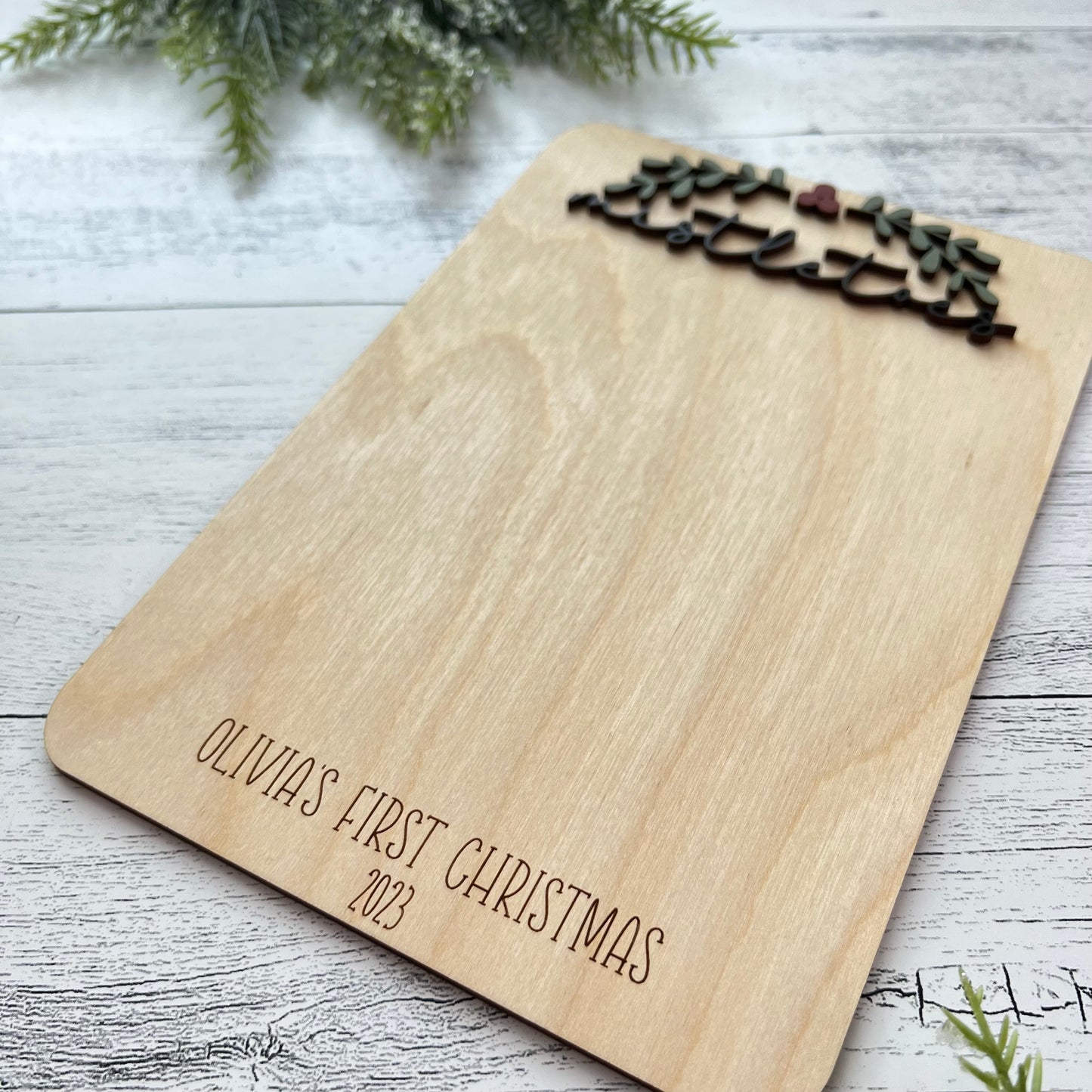 Christmas Newborn Announcement | Baby Christmas Footprint Sign