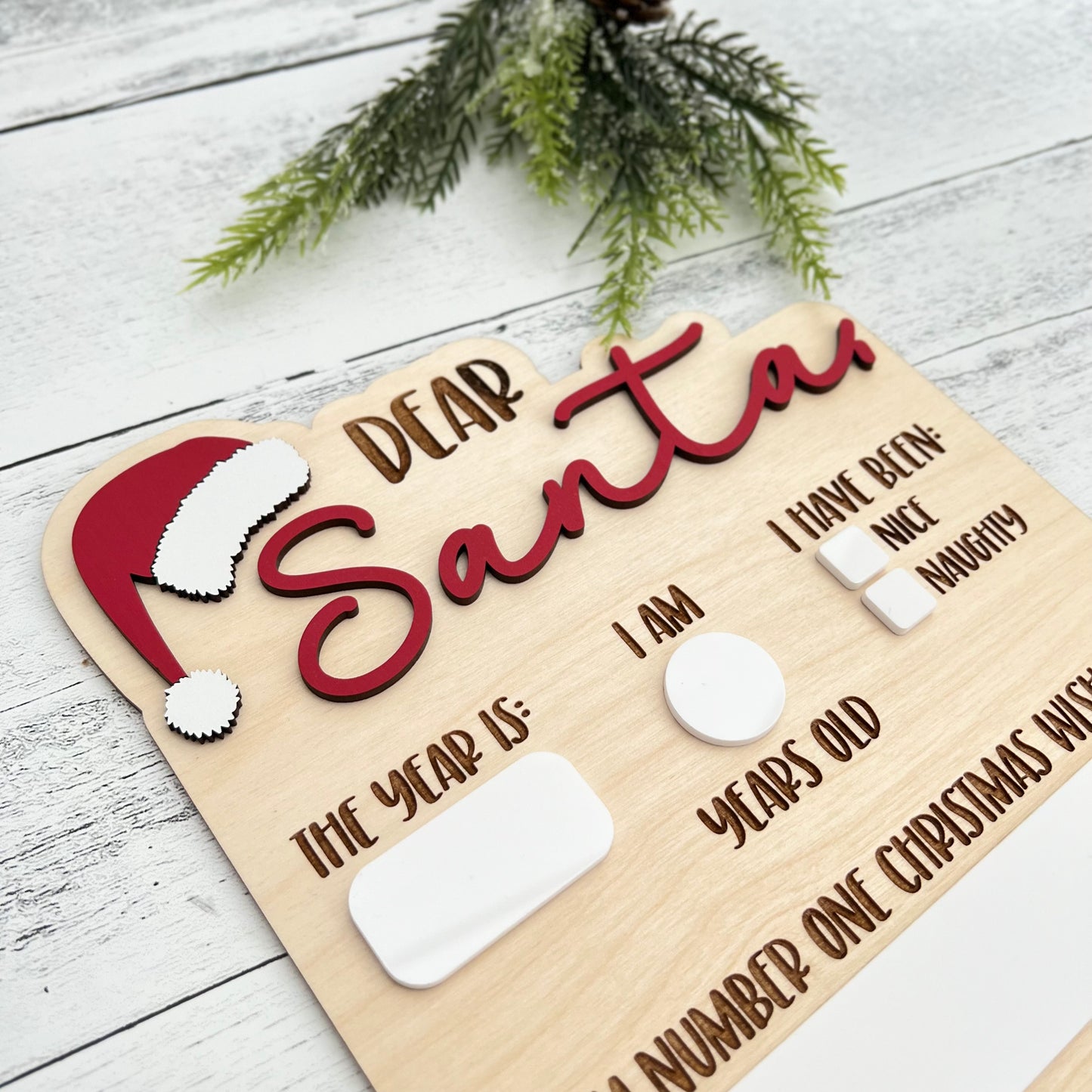 Dear Santa Dry Erase Sign