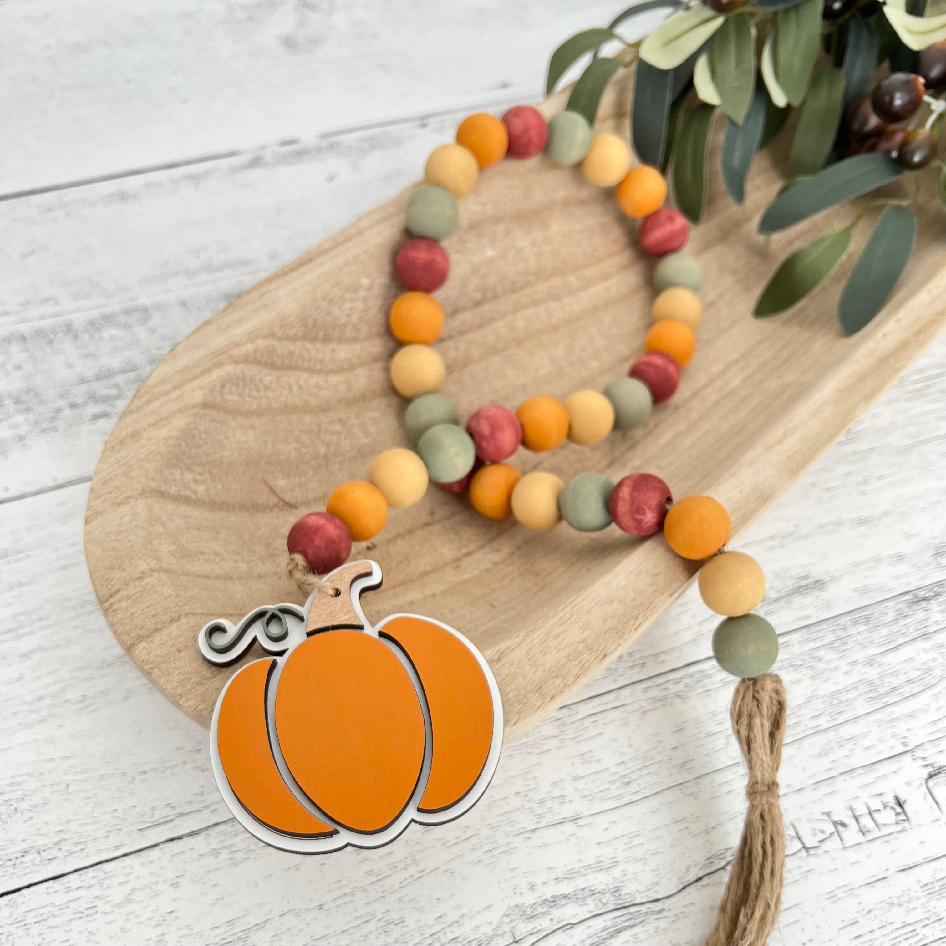 Fall Themed Wooden Bead Garland