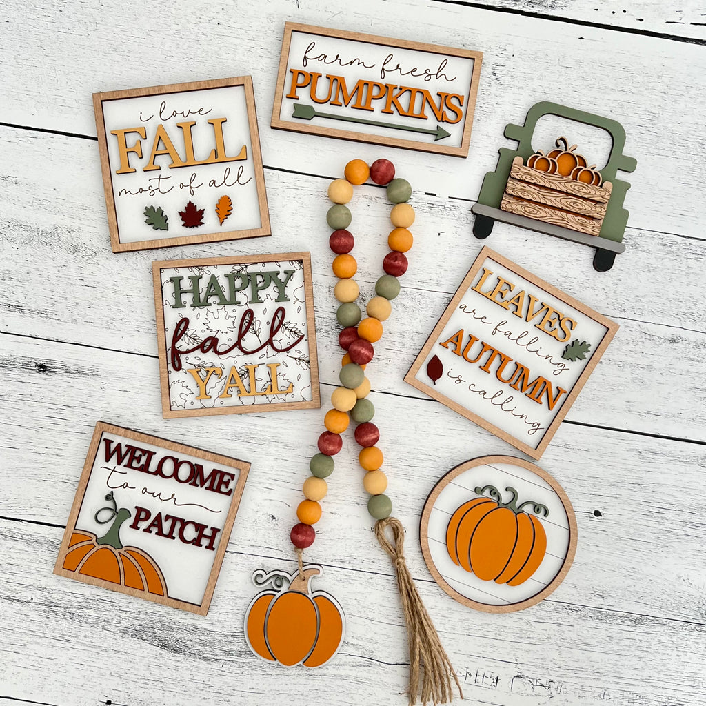 Fall Pumpkin Patch Tier Tray Decor Bundle