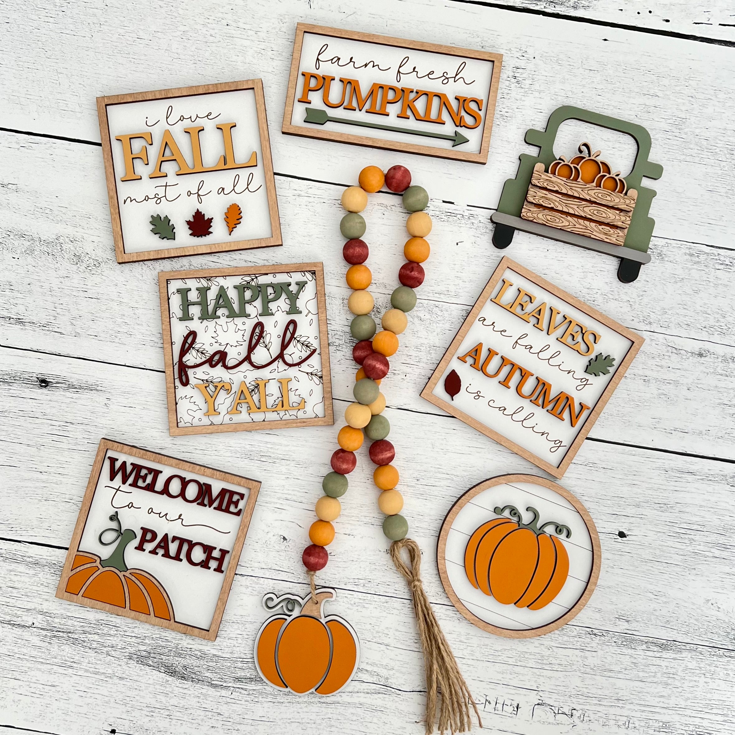 Fall Pumpkin Patch Tier Tray Decor Bundle