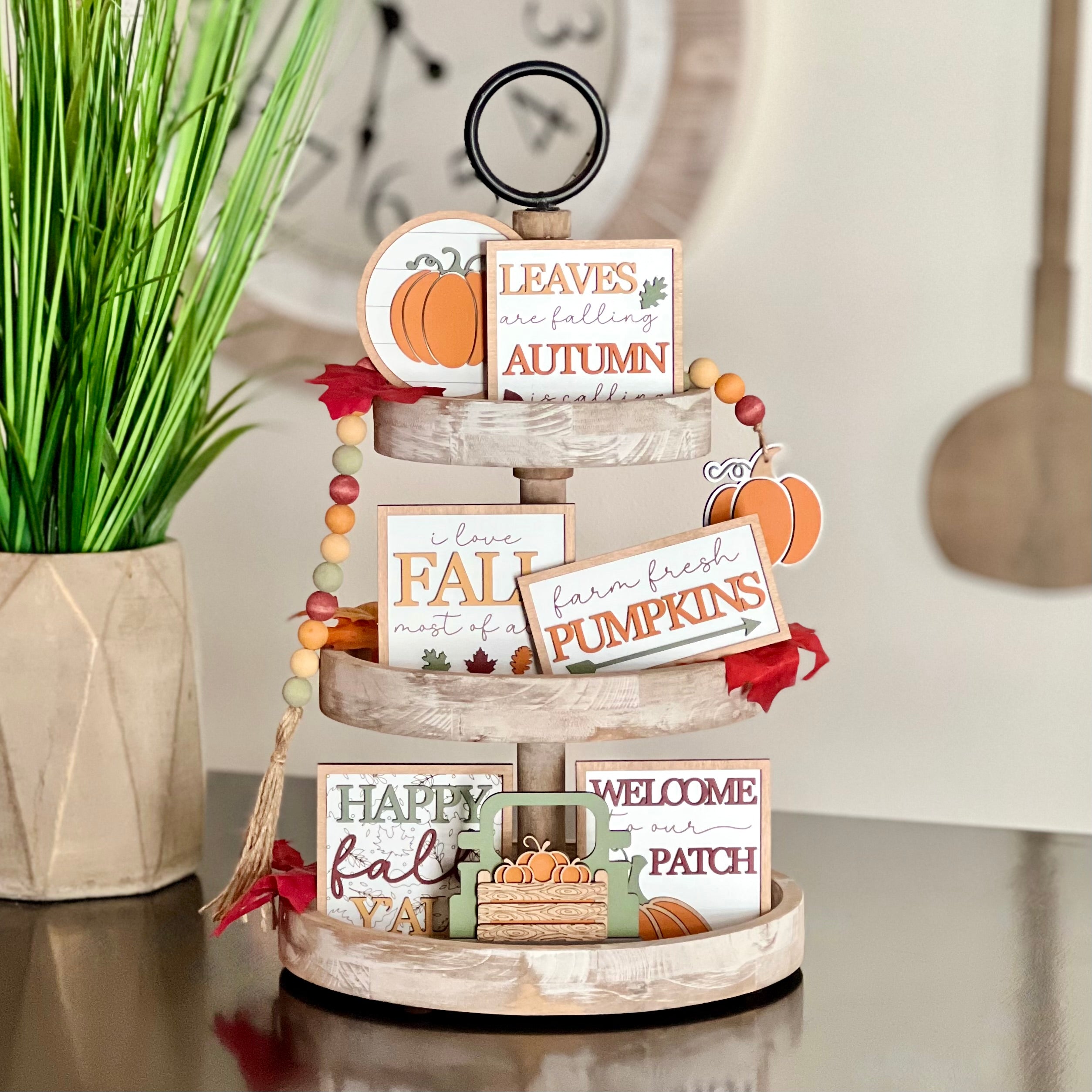 Fall Pumpkin Patch Tier Tray Decor Bundle