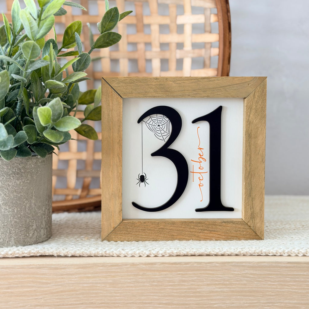 October 31 Halloween Wooden Framed Sign