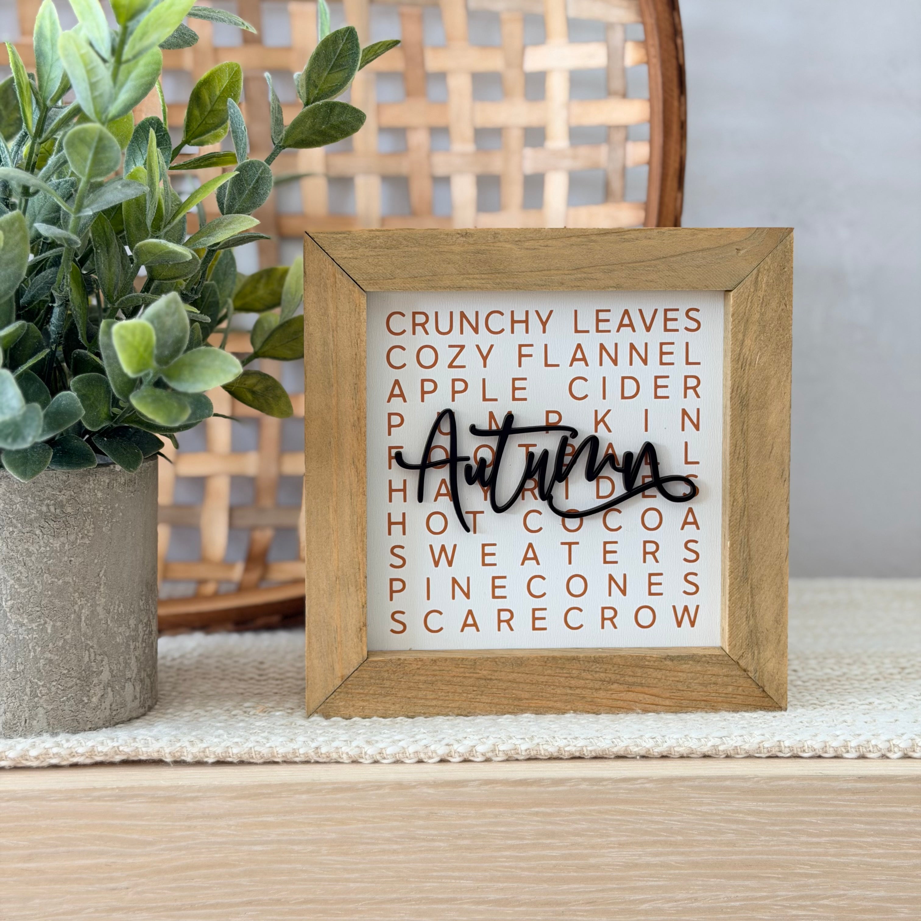 Autumn Wooden Framed Sign