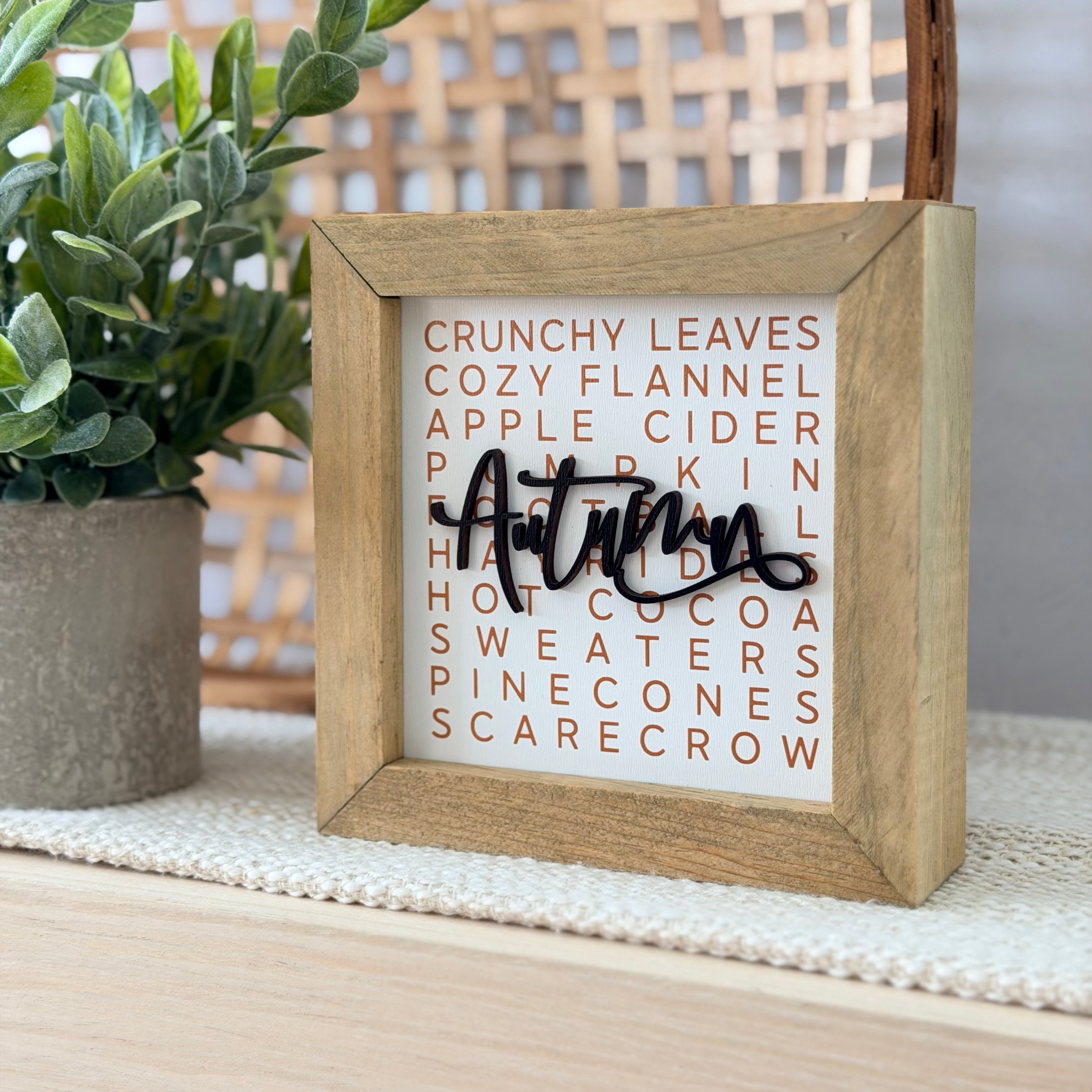 Autumn Wooden Framed Sign