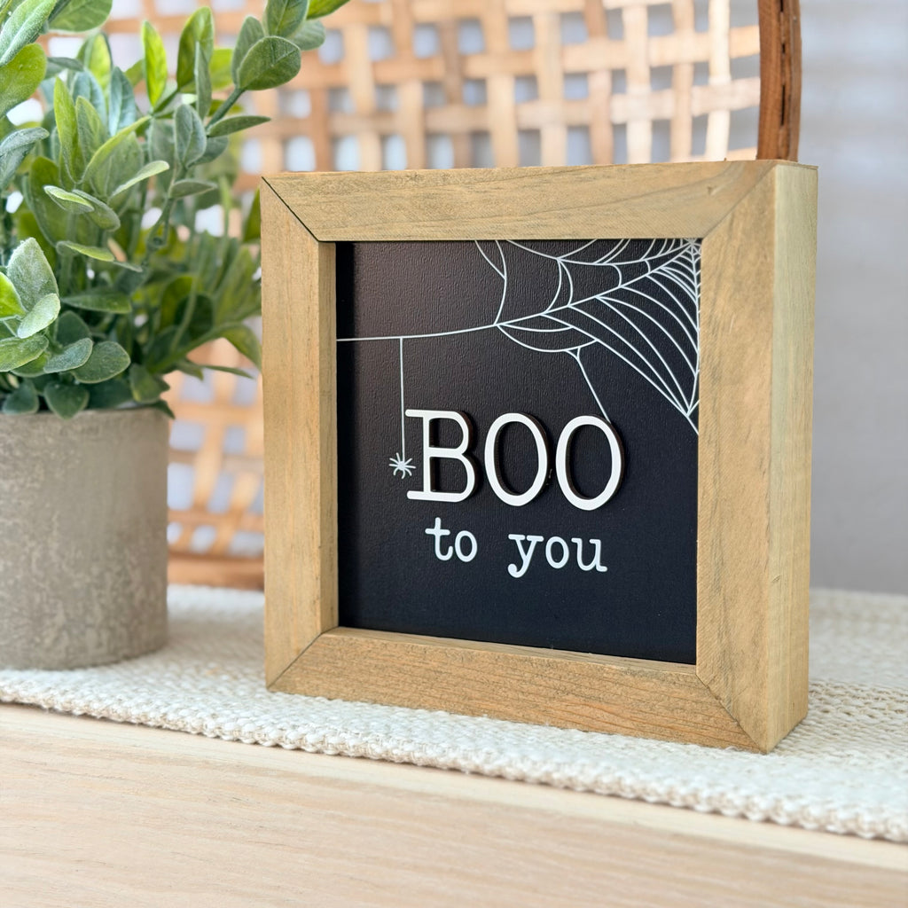 Boo To You Halloween Wooden Framed Sign