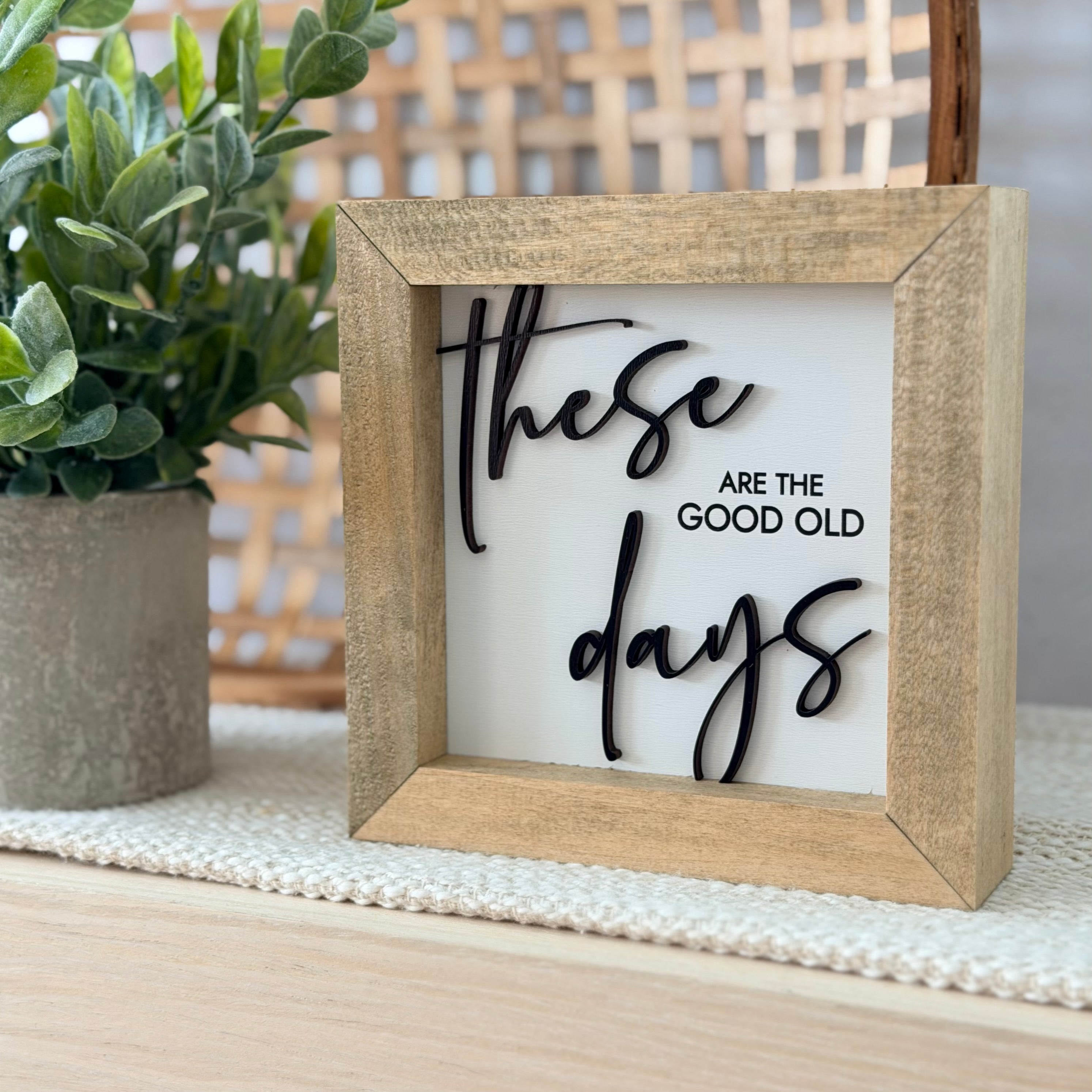 These Are the Good Old Days Wooden Framed Sign