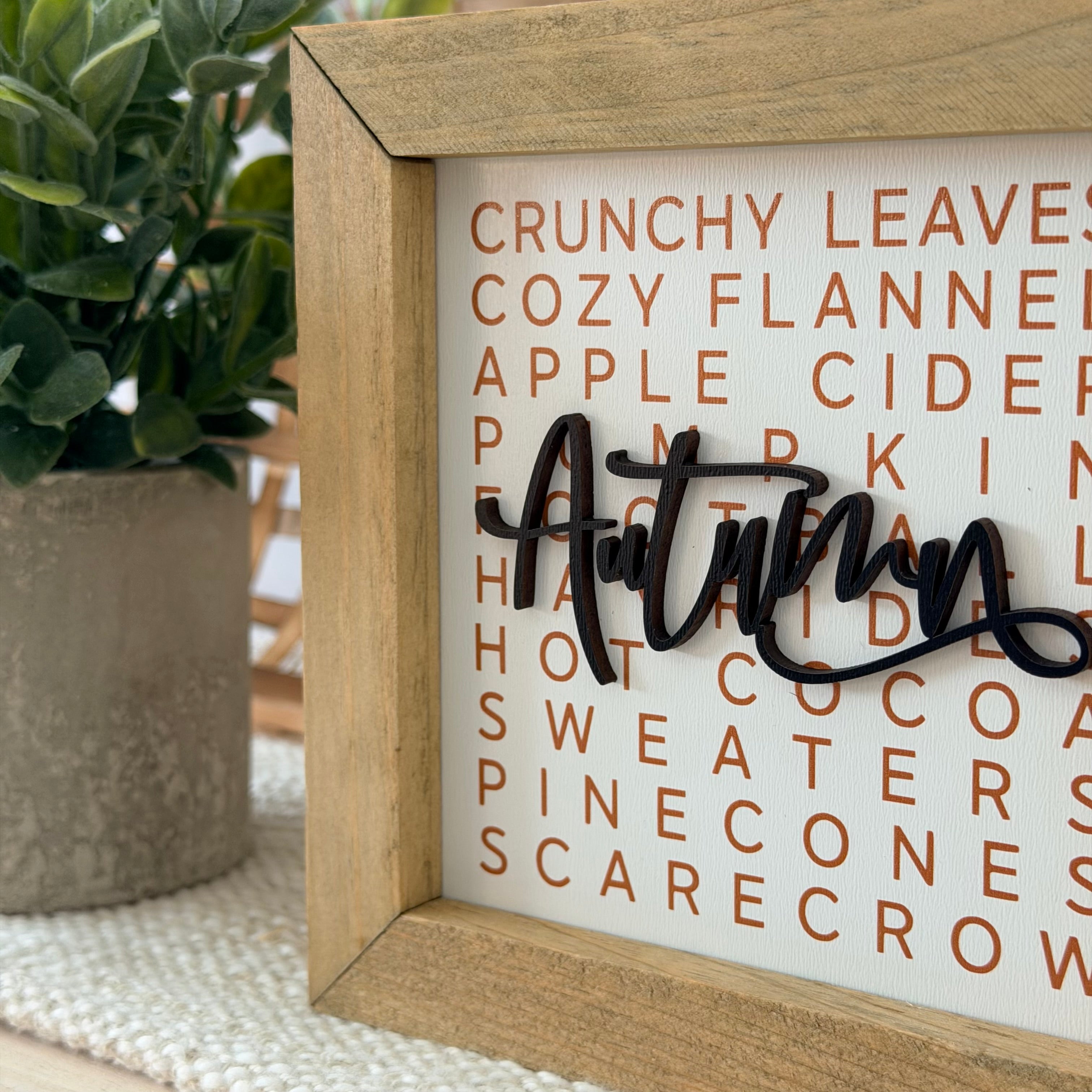 Autumn Wooden Framed Sign