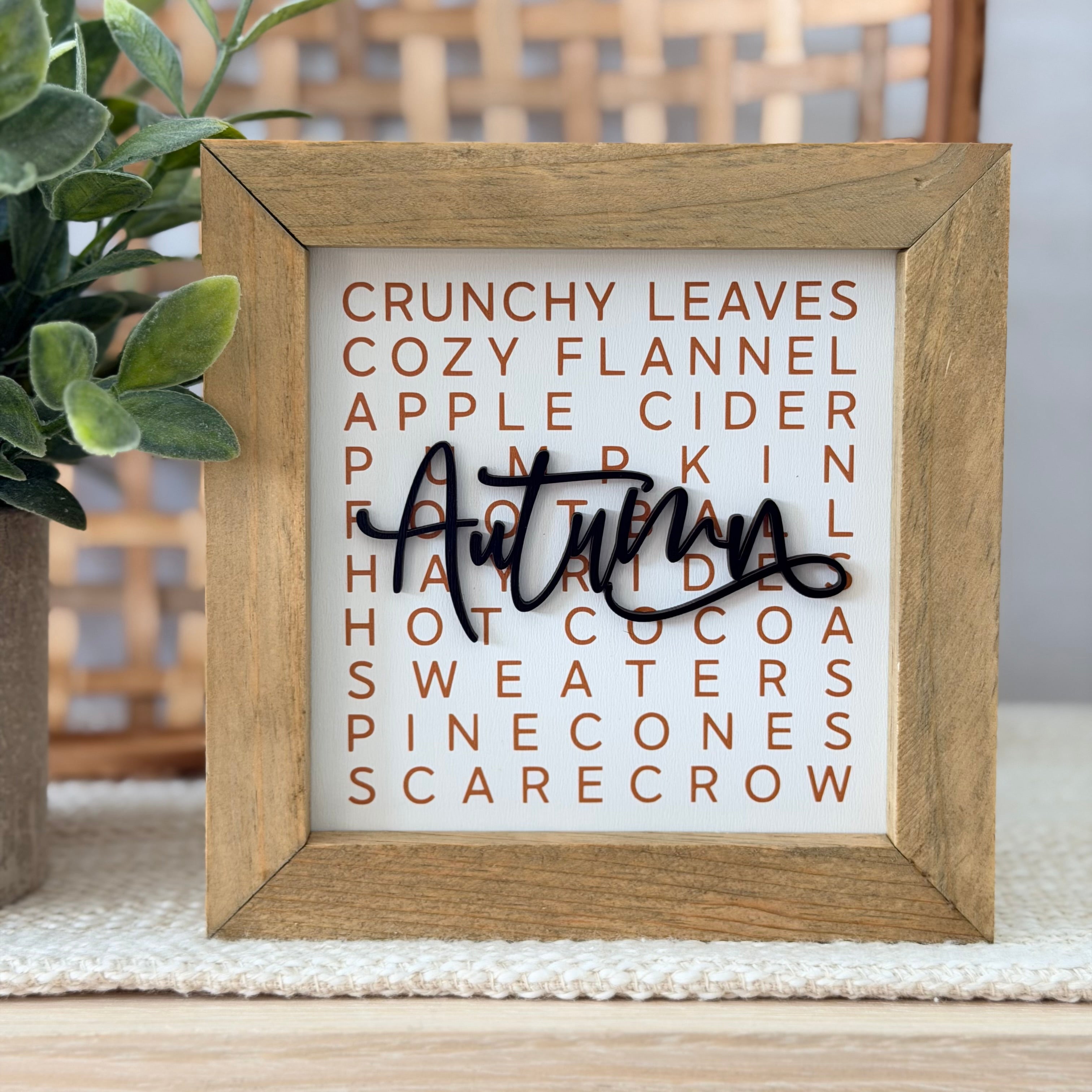 Autumn Wooden Framed Sign