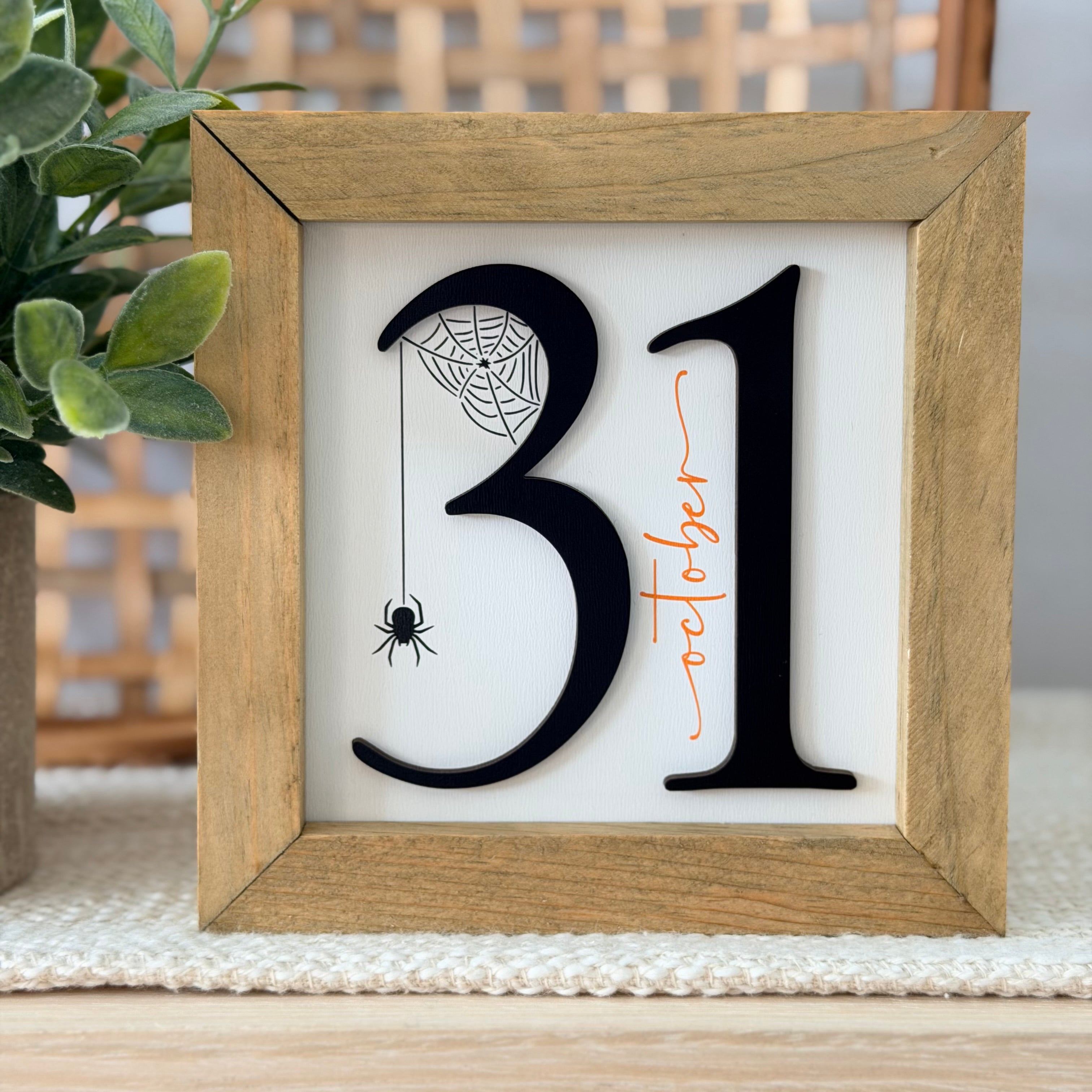 October 31 Halloween Wooden Framed Sign