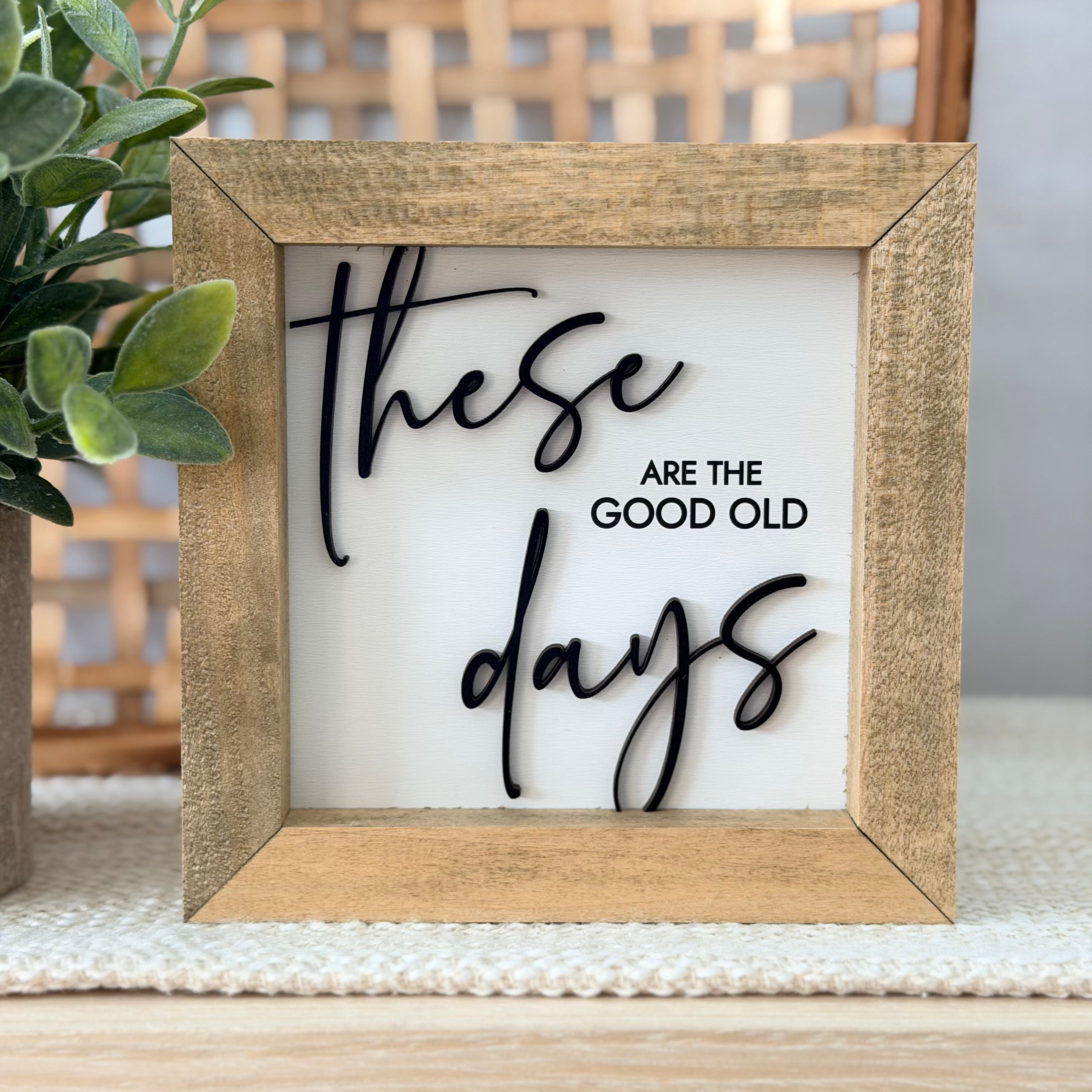 These Are the Good Old Days Wooden Framed Sign