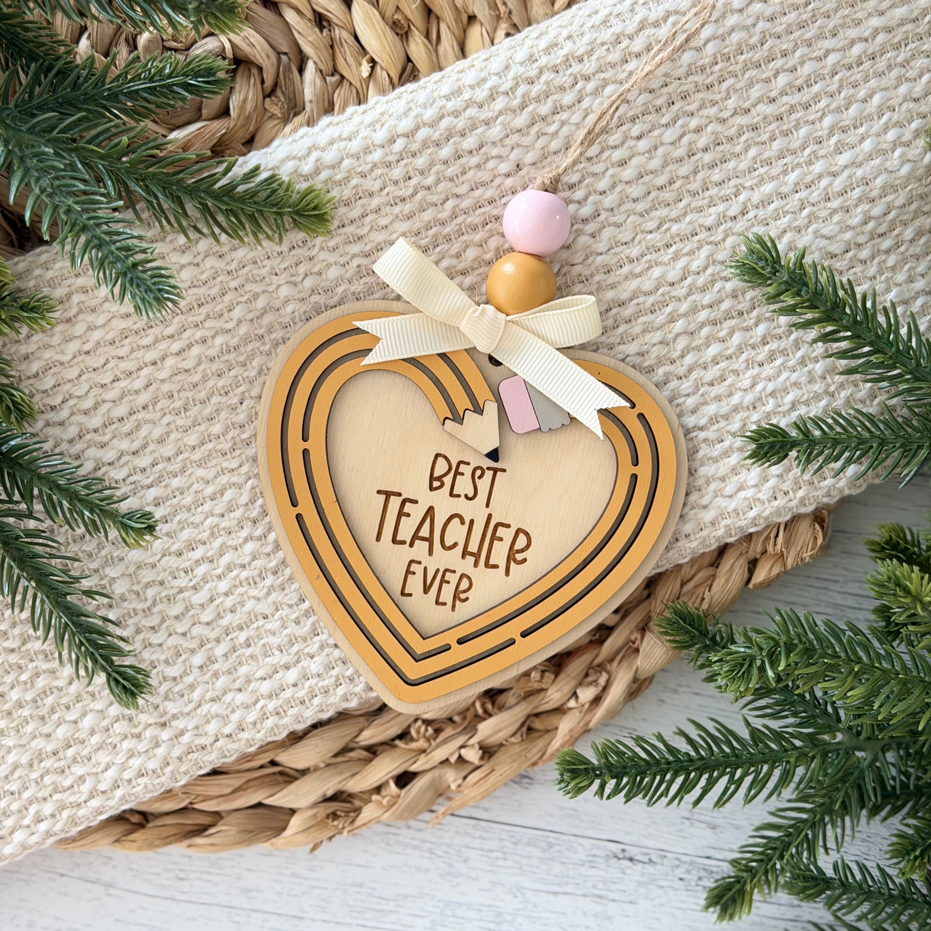 Best Teacher Ever Christmas Ornament