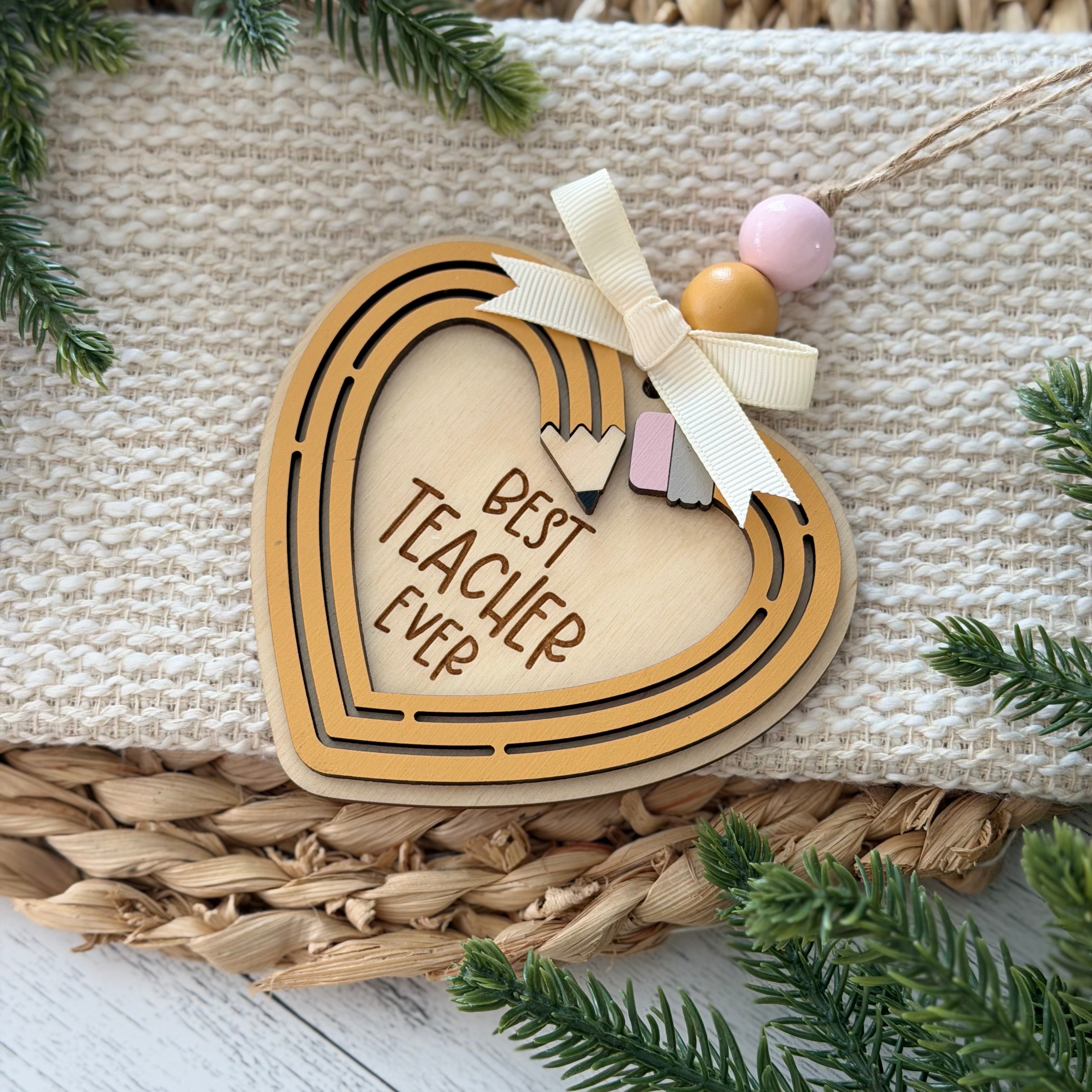 Best Teacher Ever Christmas Ornament