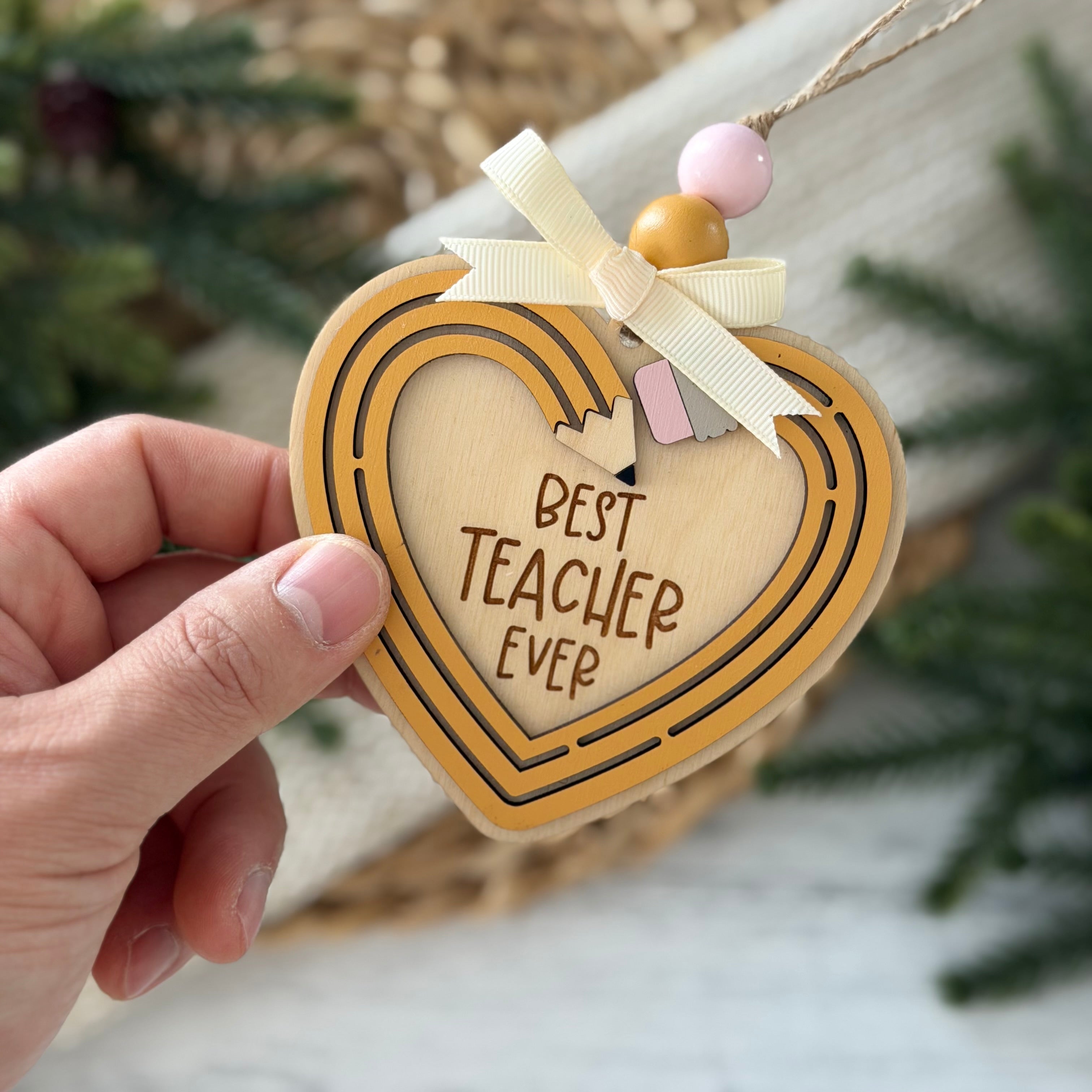 Best Teacher Ever Christmas Ornament