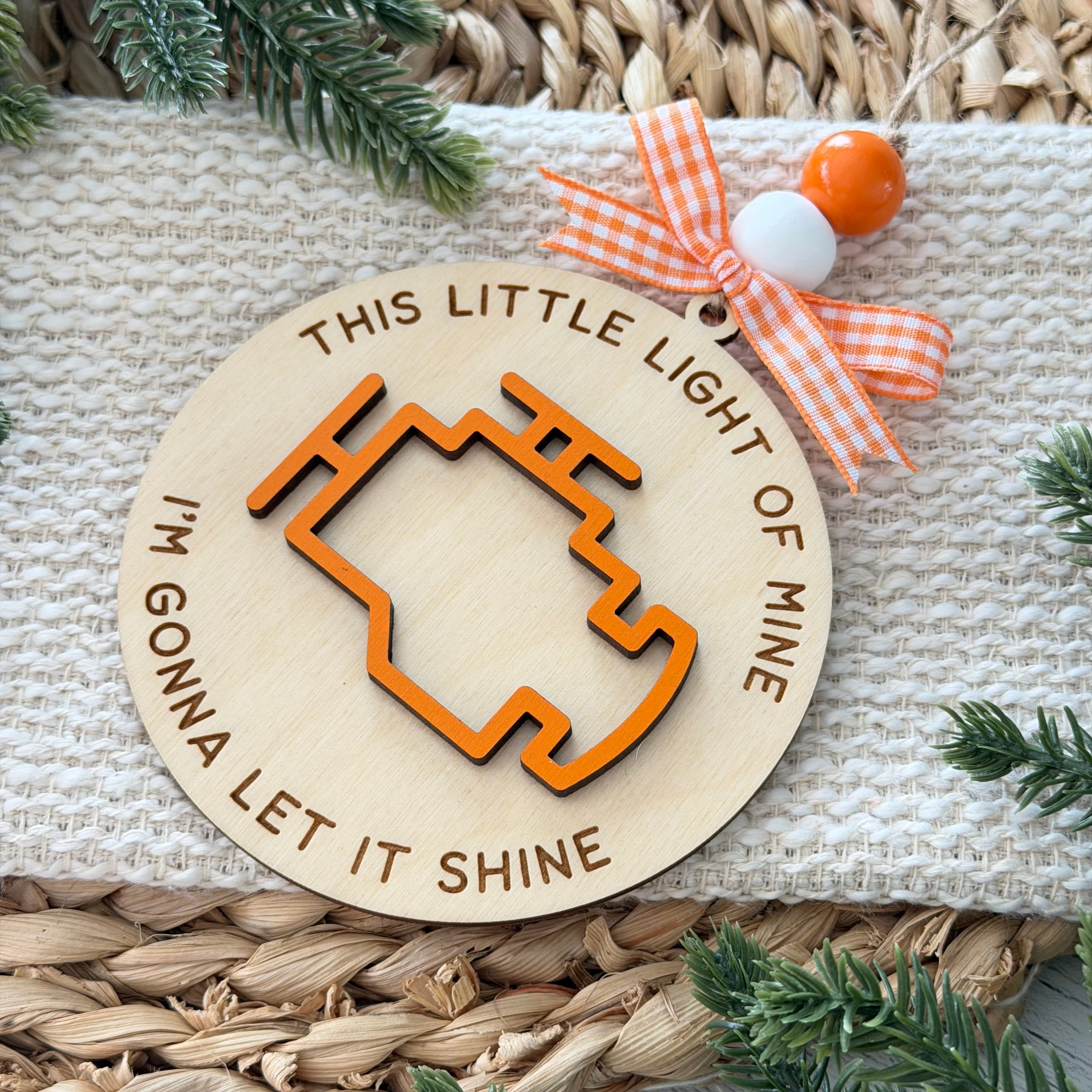 This Little Light Of Mine Check Engine Christmas Ornament
